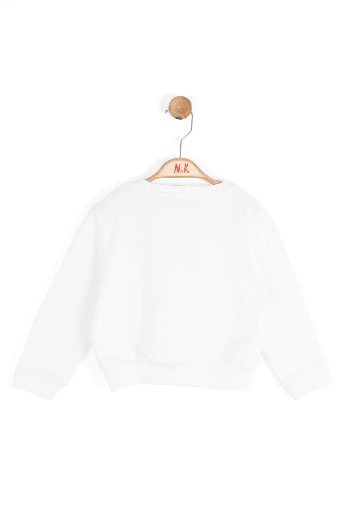 Nk Kız Bebek Kelebek Tokalı Sweatshirt 1-4 Yaş Ekru