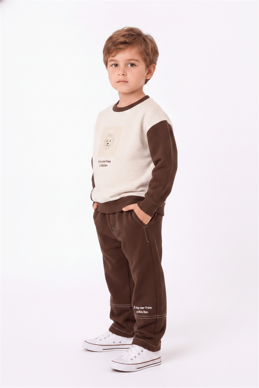 Nk Kız Bebek Lıttle Takım 1-4 Yaş Krem-Kahve