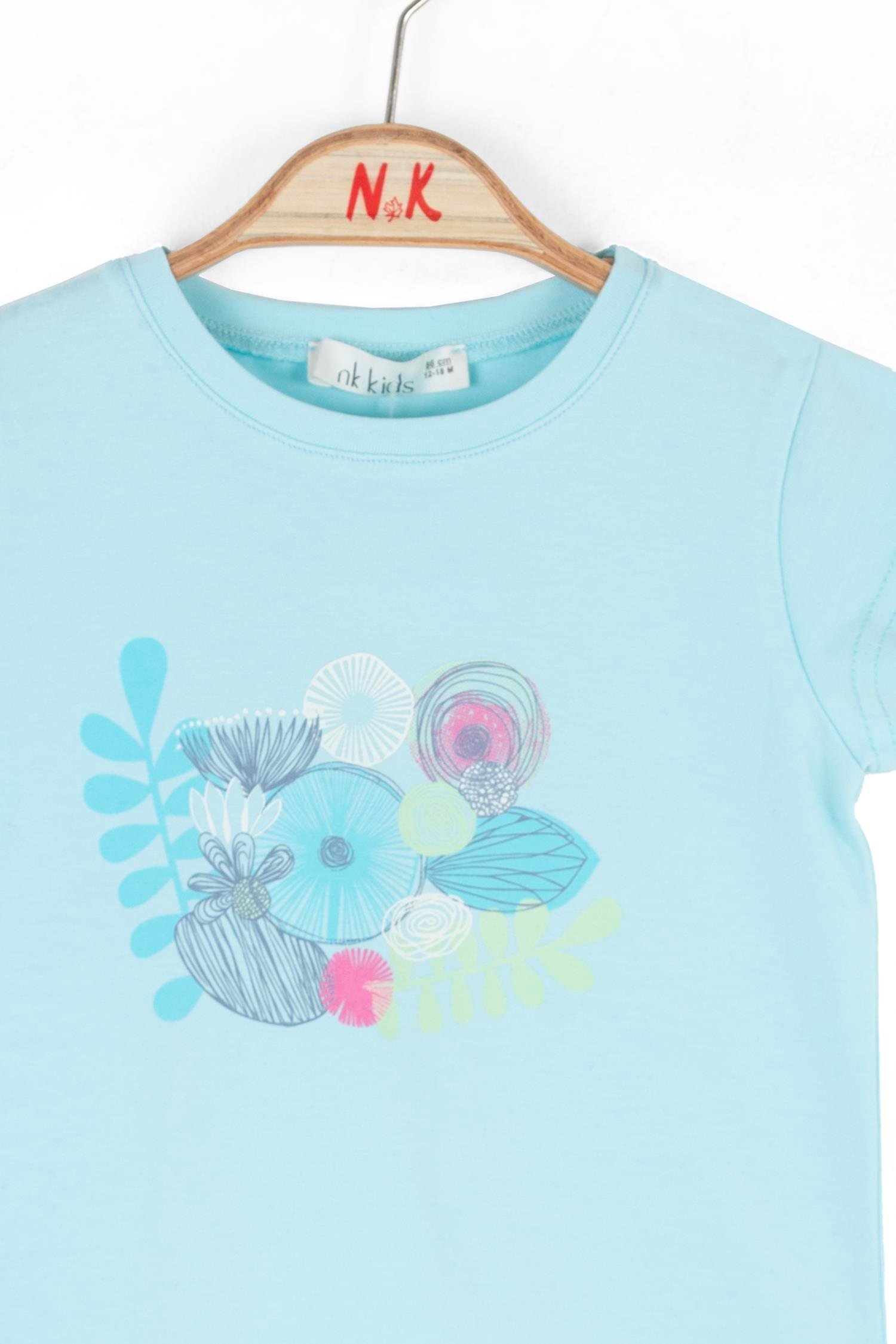 NK Kız Bebek Lotus Tshirt 1-4 Yaş Mavi