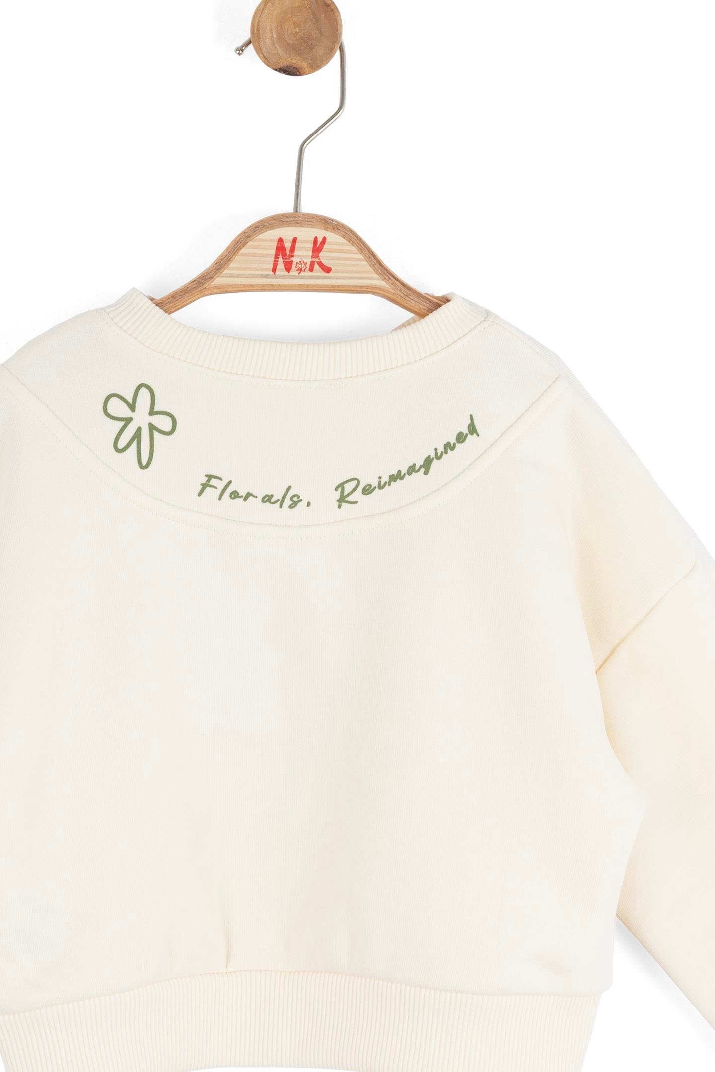 Nk Kız Bebek Magnet Sweatshirt 1-4 Yaş Krem