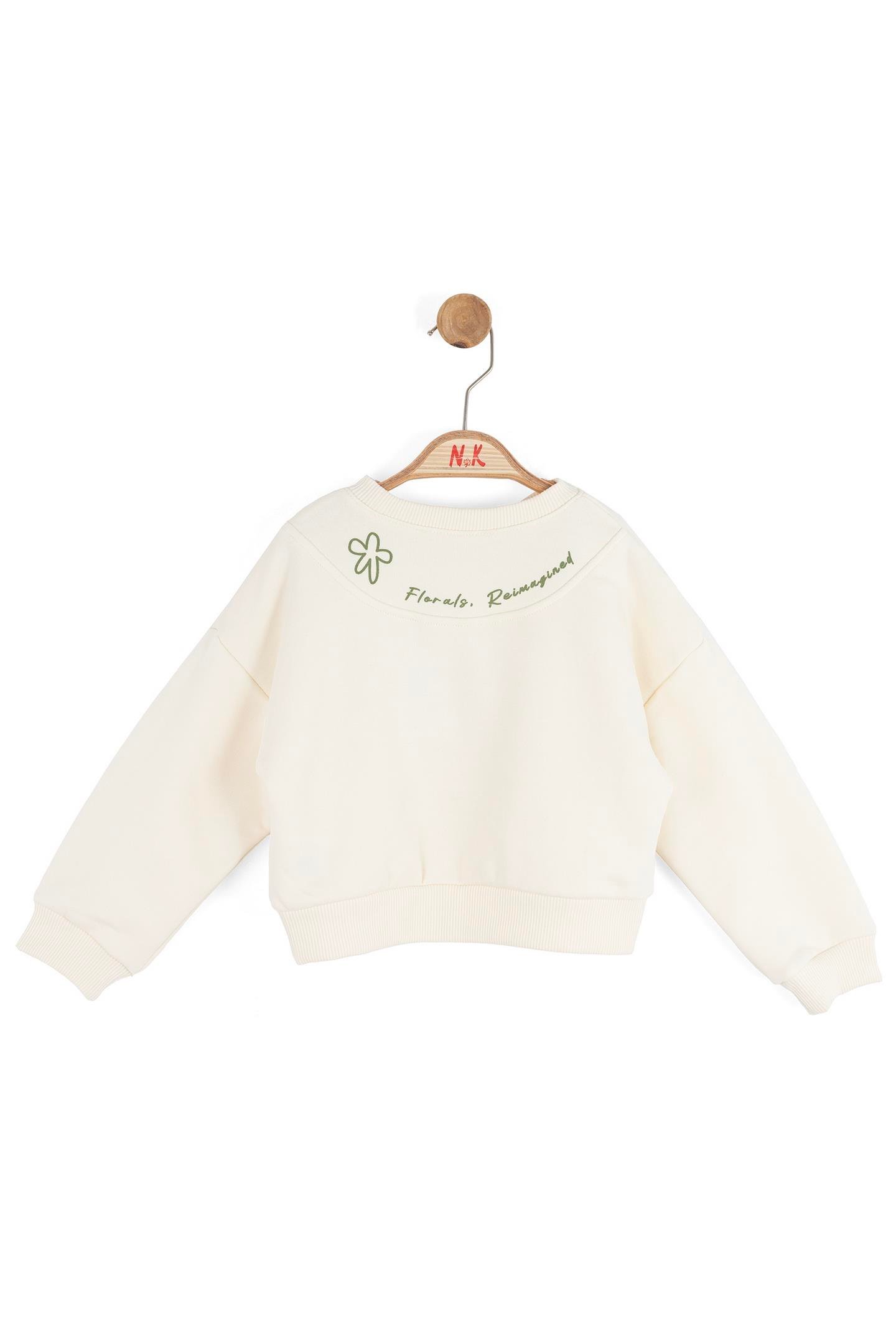 Nk Kız Bebek Magnet Sweatshirt 1-4 Yaş Krem