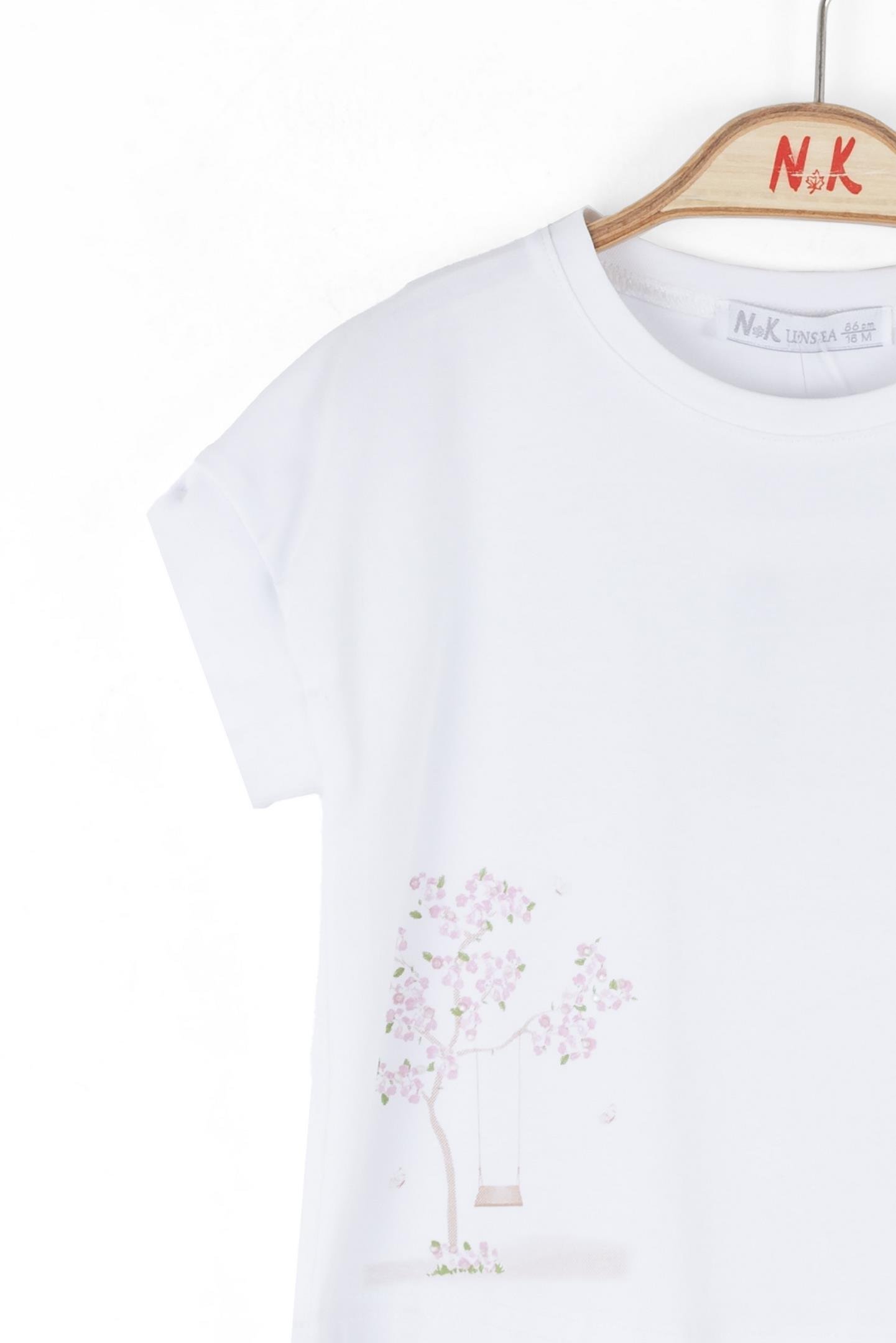 Nk Kız Bebek Salıncaklı Tshirt 1-4 Yaş Ekru