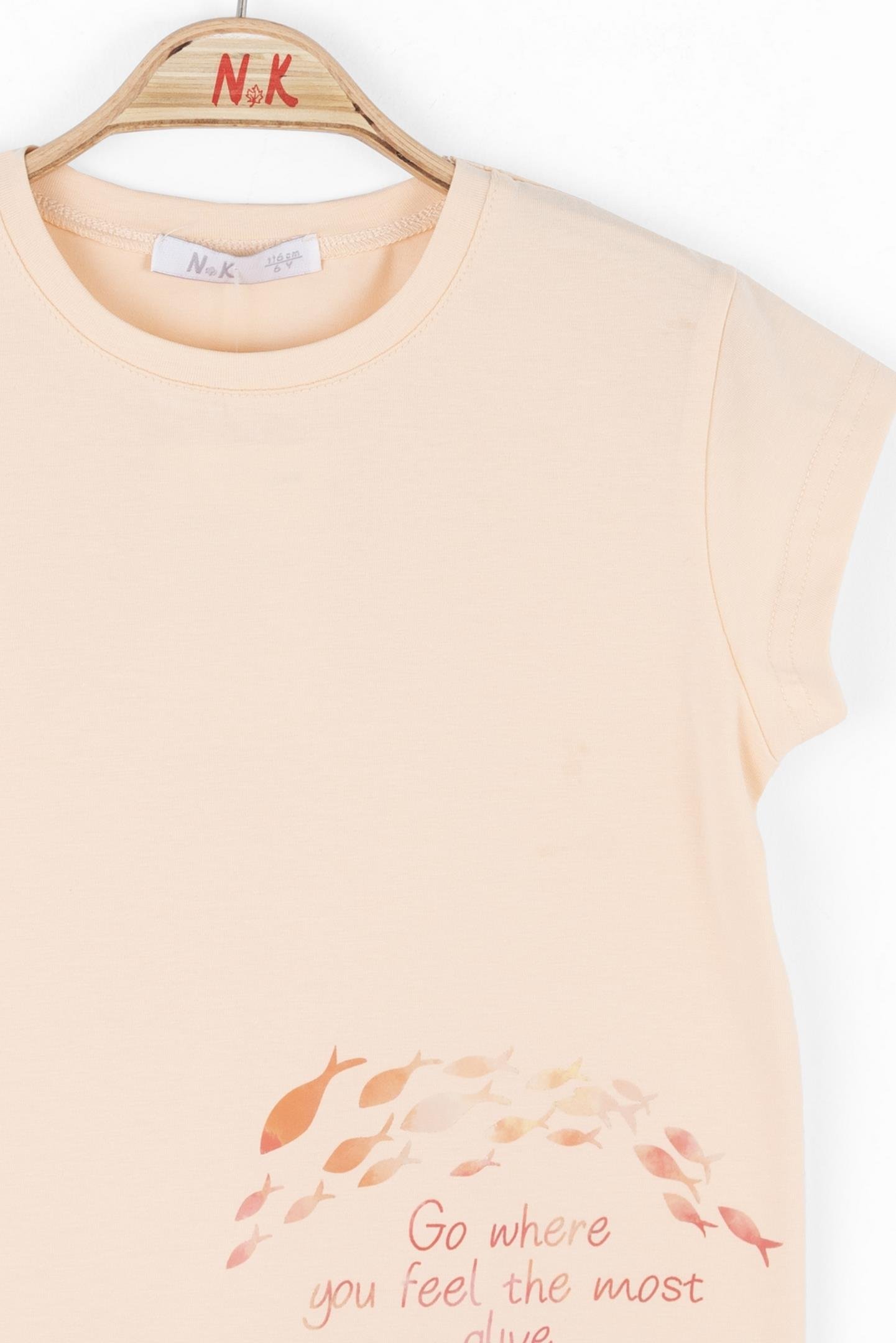 Nk Kız Çocuk Alıve Tshırt 4-8Yaş Somon