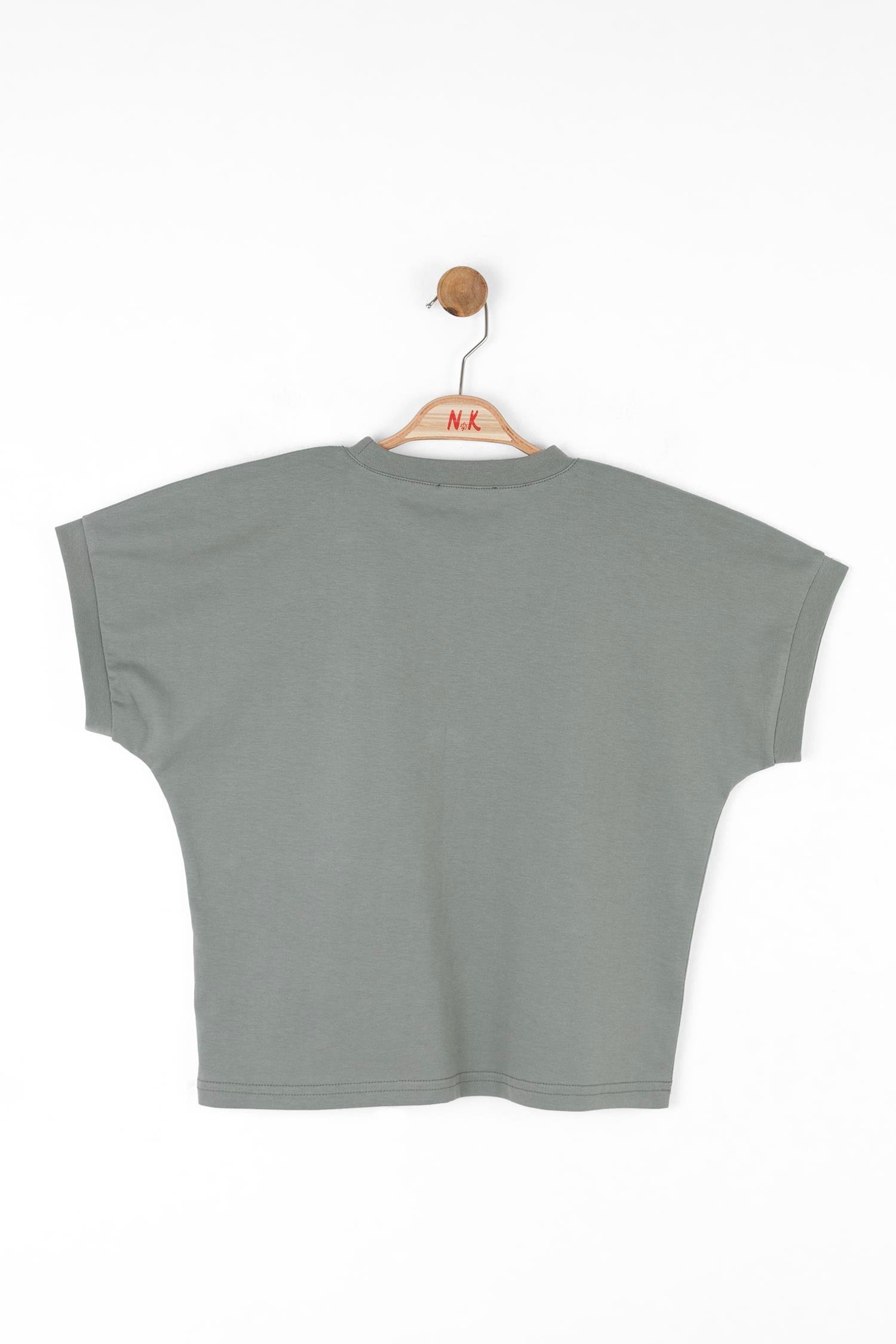 Nk Kız Çocuk Asimetrik Cepli Tshirt 8-14 Yaş Yeşil