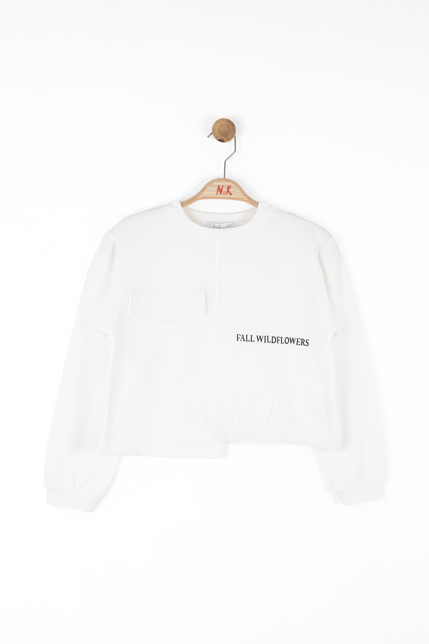 Nk Kız Çocuk Band Sweatshirt 8-14 Yaş EKRU