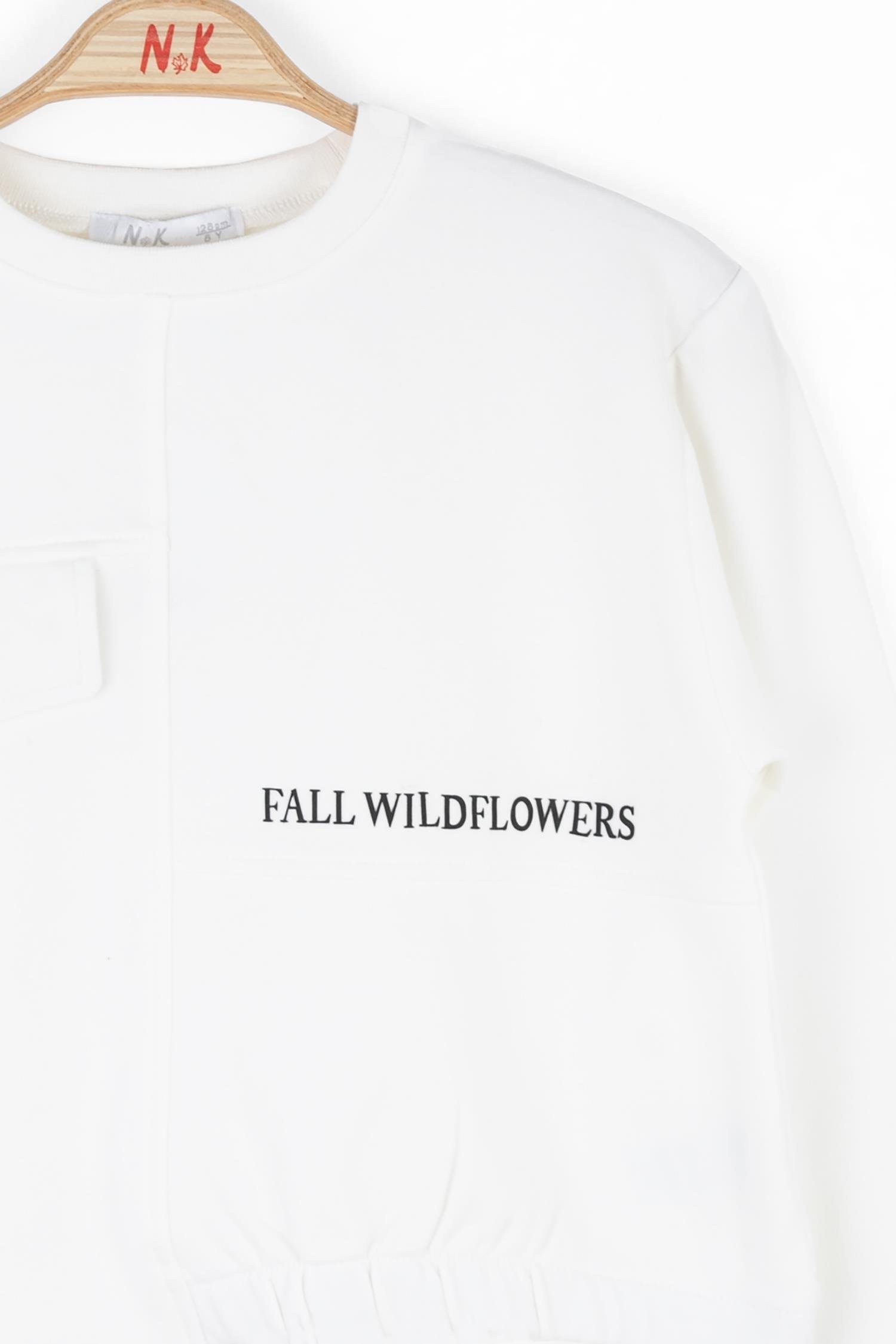 Nk Kız Çocuk Band Sweatshirt 8-14 Yaş EKRU