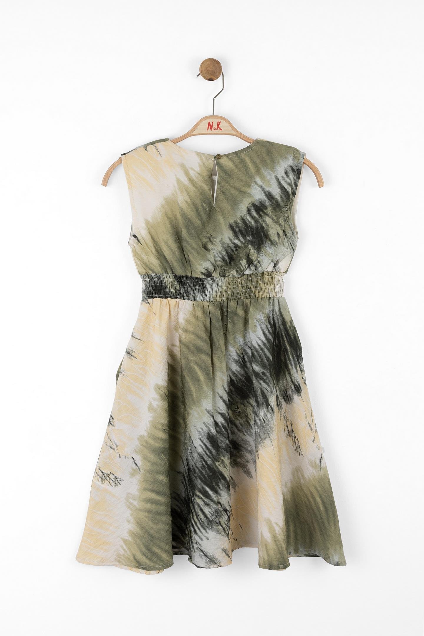Nk Kız Çocuk Batik Elbise 8-14 Yaş Haki