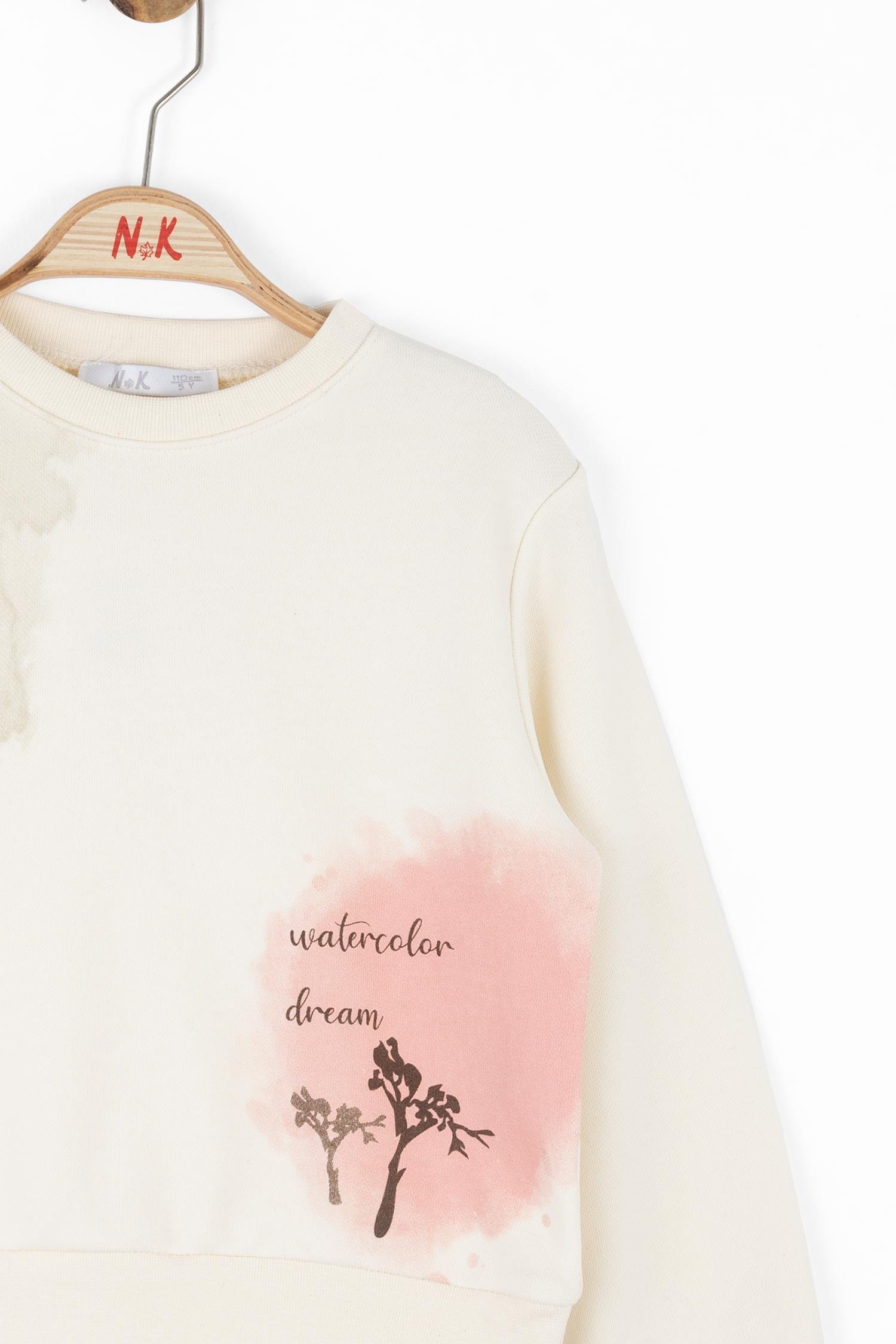 Nk Kız Çocuk Batik Sweatshirt 4-8 Yaş KREM