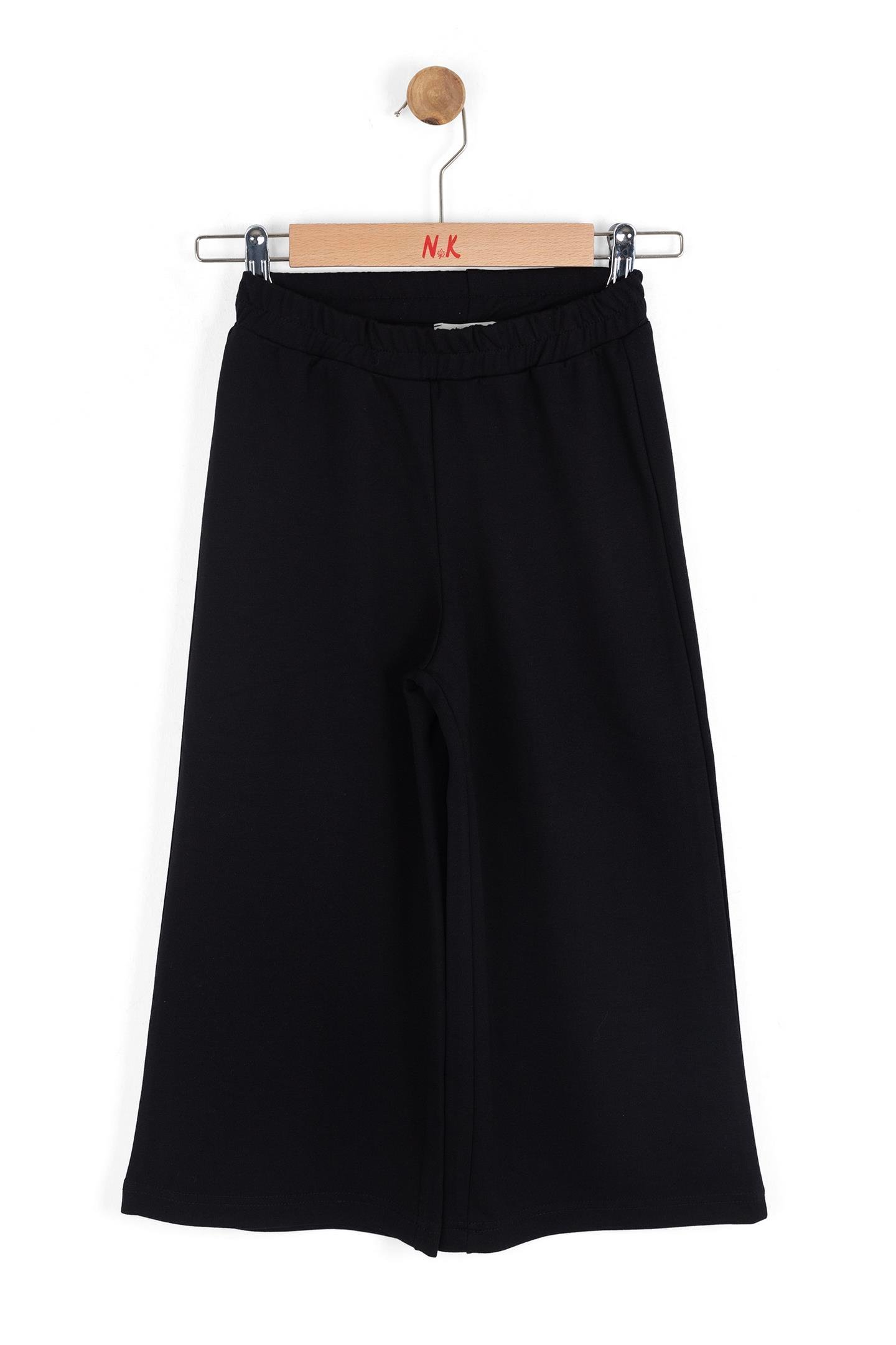 Nk Kız Çocuk Bol Paça Pantolon 4-8 Yaş Siyah