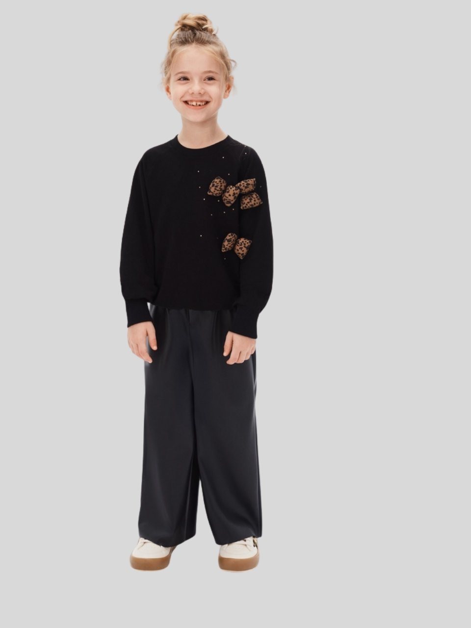 Nk Kız Çocuk Bow Sweatshirt 4-8 Yaş Siyah