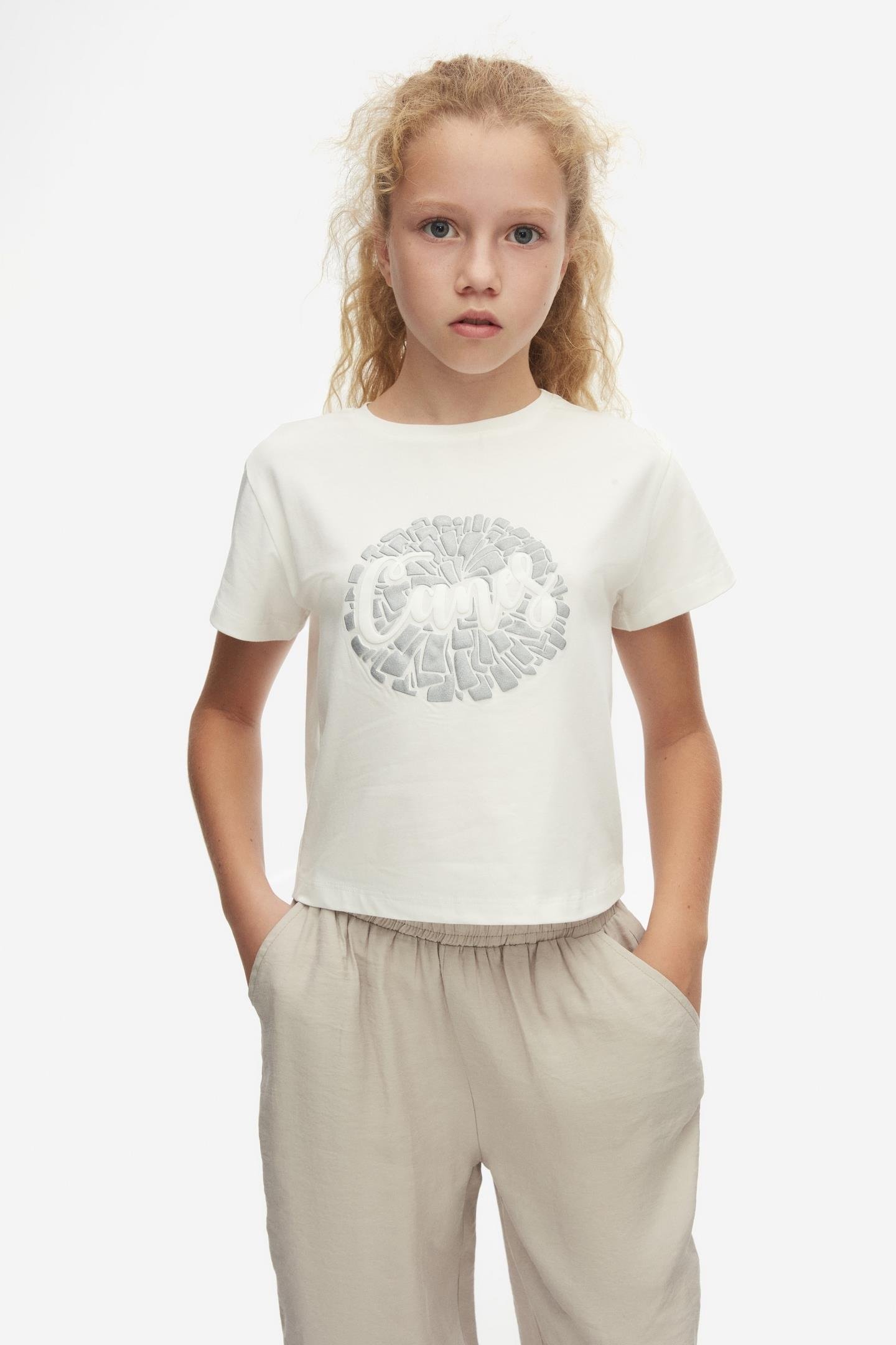 Nk Kız Çocuk Cannes Tshirt 8-14 Yaş Ekru