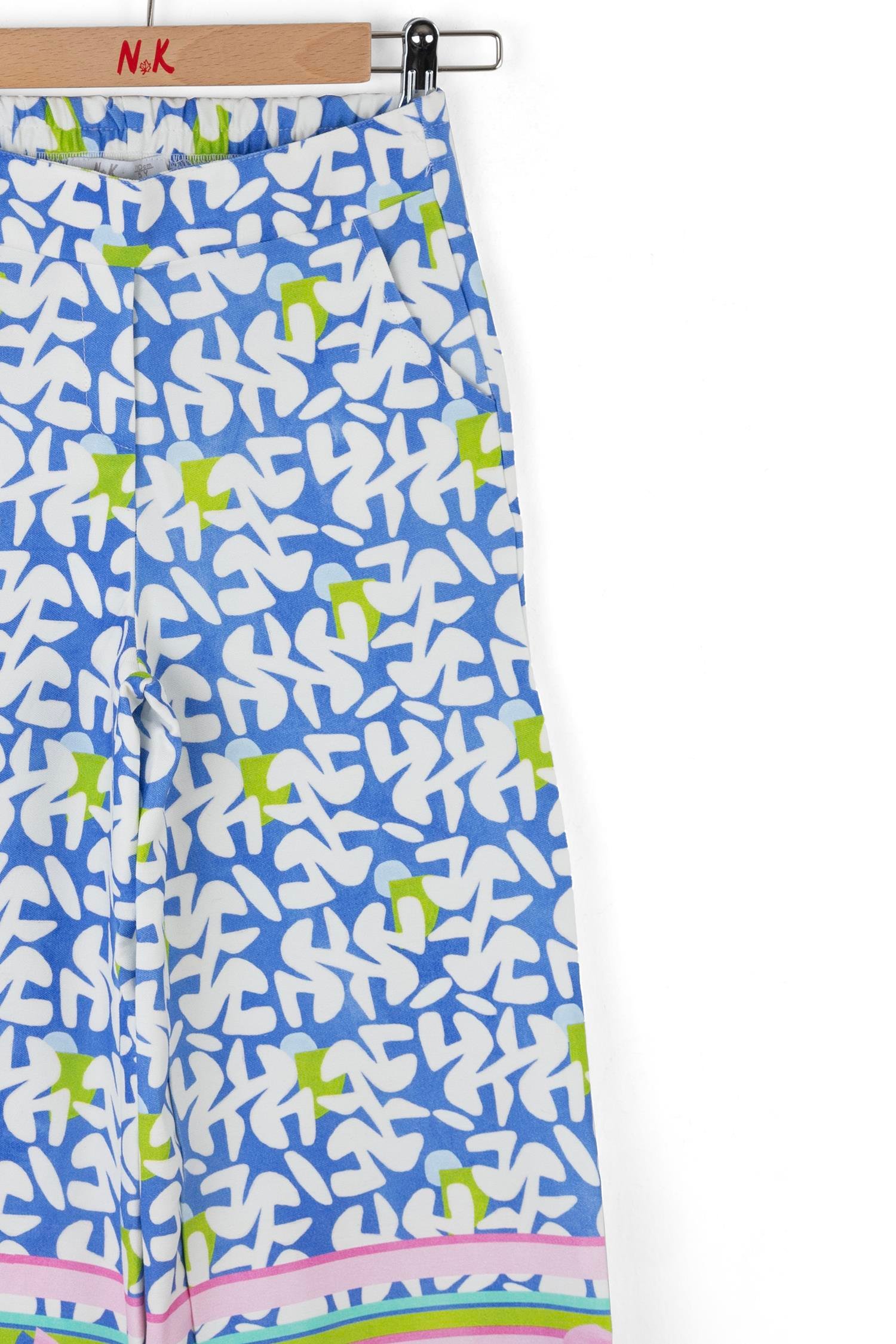 Nk Kız Çocuk Colorurful Pantolon 4-8 Yaş Mavi