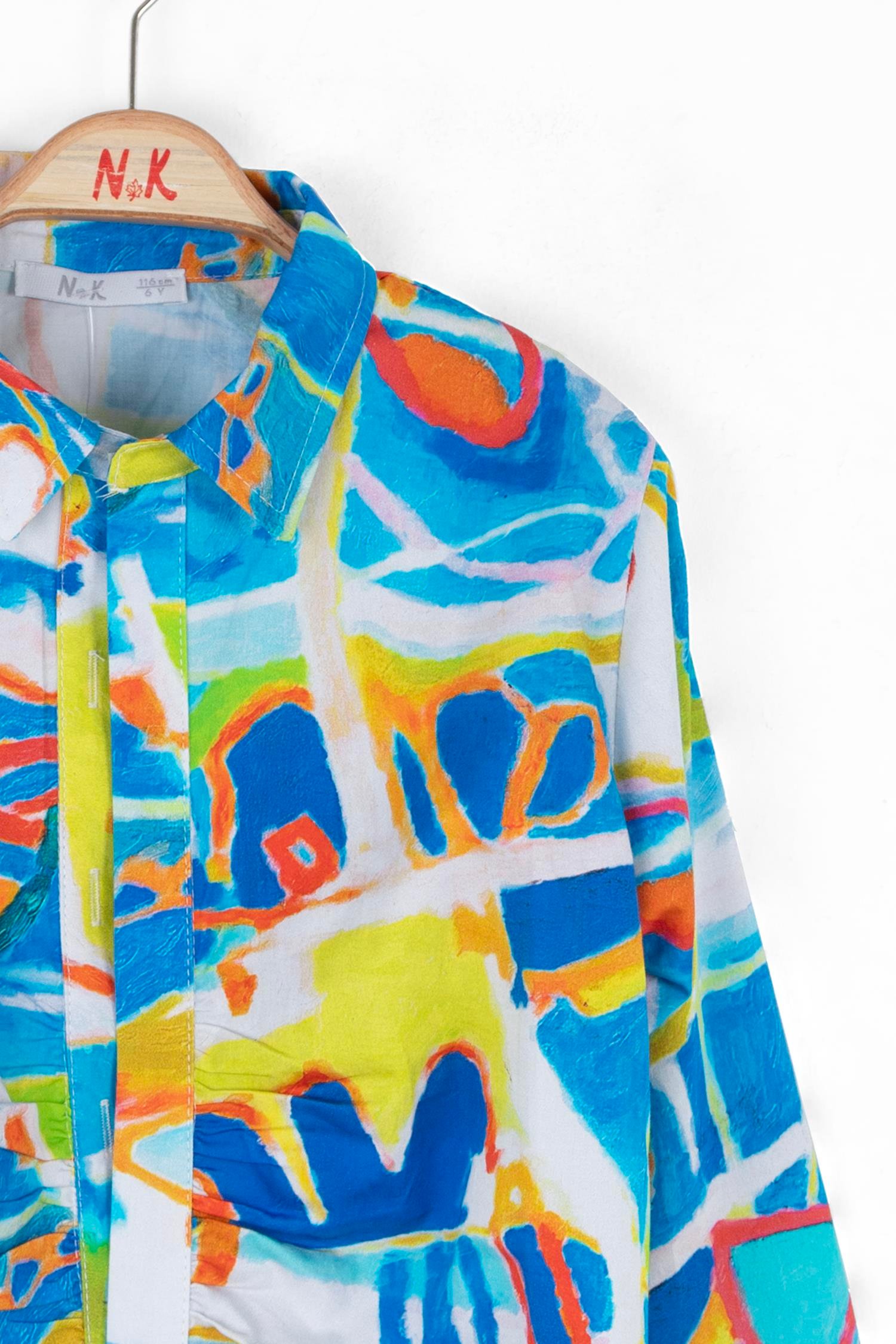 Nk Kız Çocuk Confetti Gömlek 4-8 Yaş Mavi