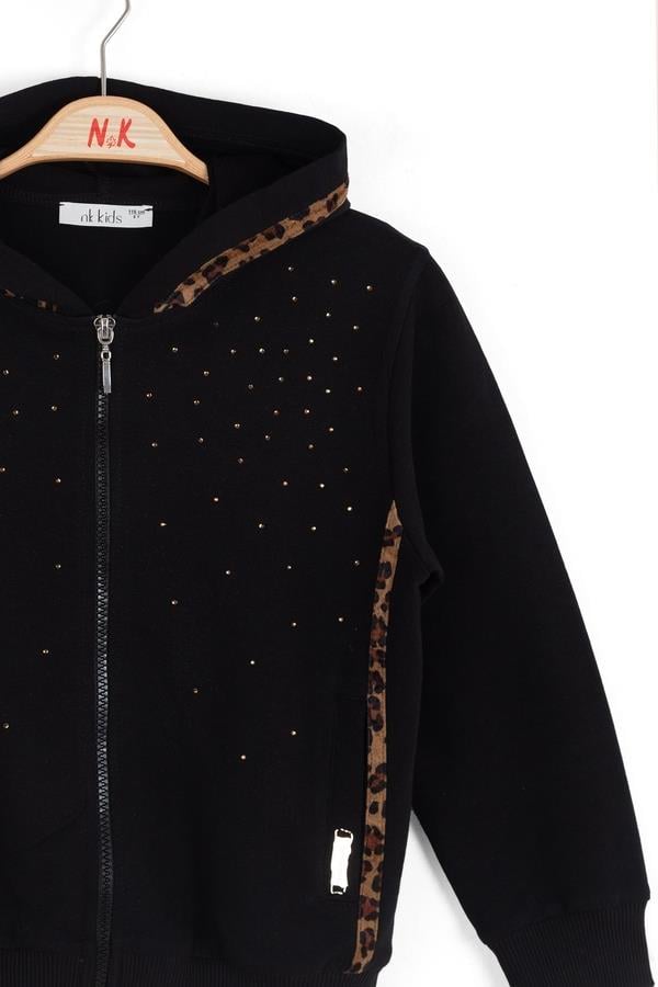 Nk Kız Çocuk Echo Fermuarlı Sweatshirt 4-8 Yaş Siyah