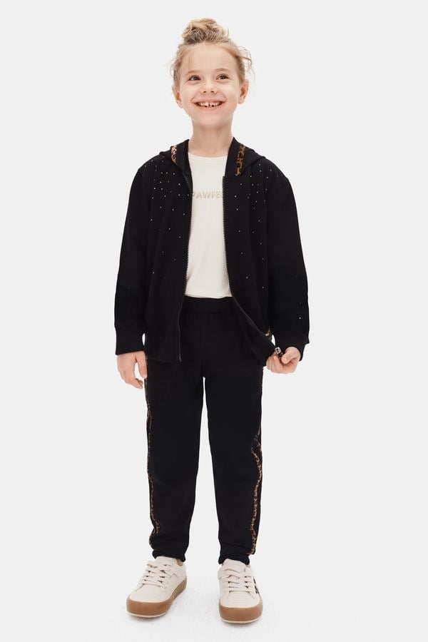 Nk Kız Çocuk Echo Fermuarlı Sweatshirt 4-8 Yaş Siyah