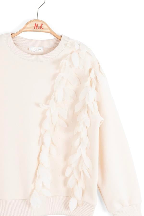 Nk Kız Çocuk Fancy Sweatshirt 8-14 Yaş Krem