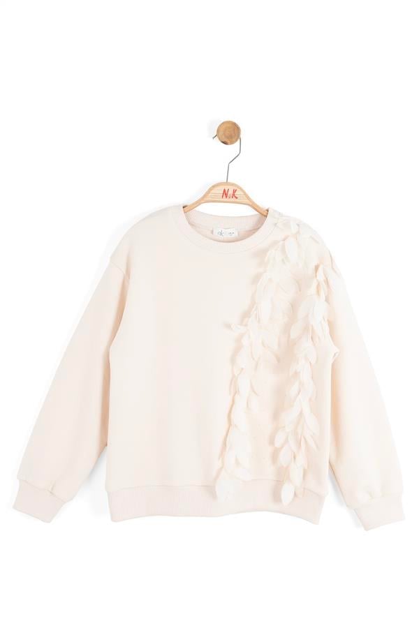Nk Kız Çocuk Fancy Sweatshirt 8-14 Yaş Krem