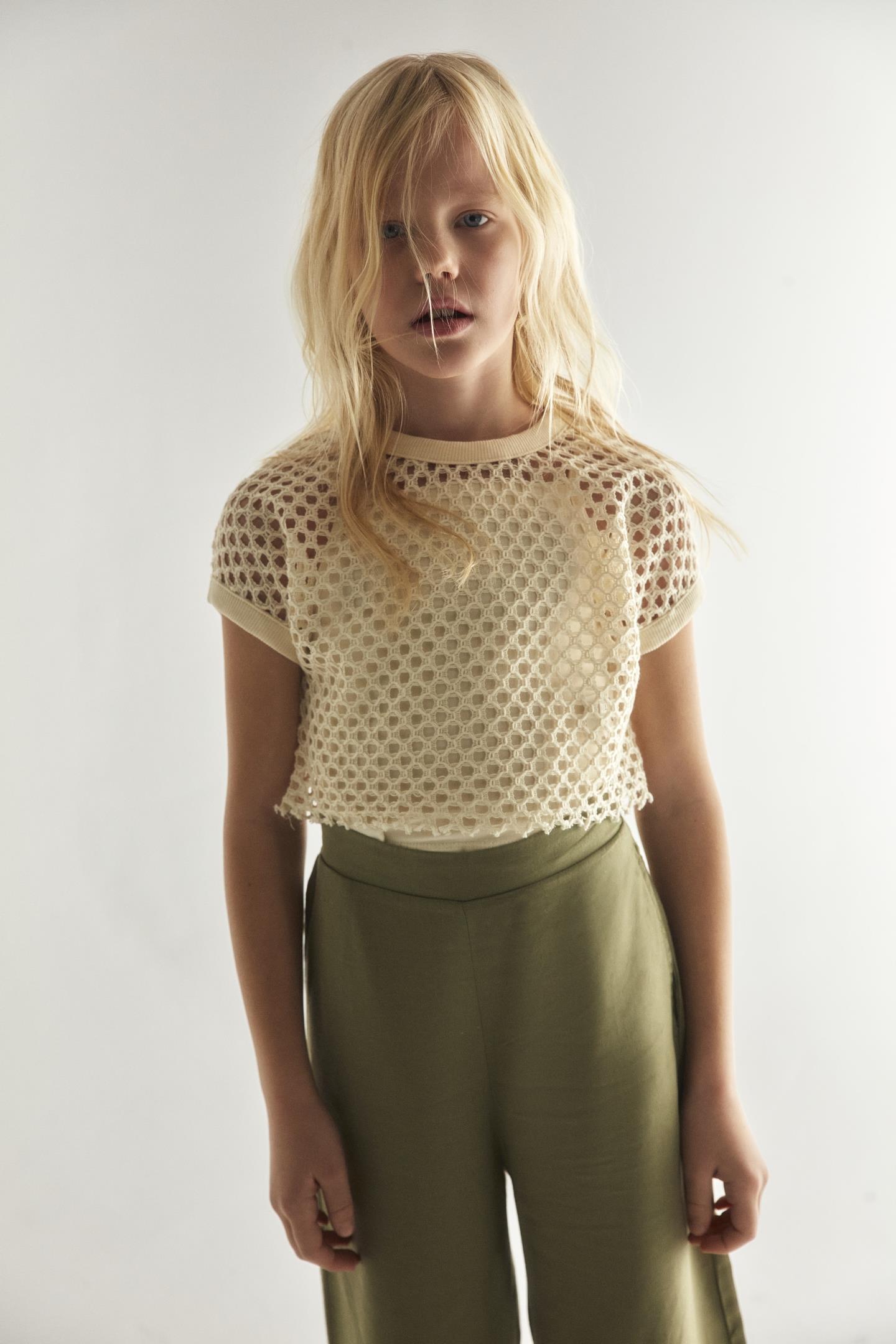 Nk Kız Çocuk File Tshirt 8-14 Yaş Krem