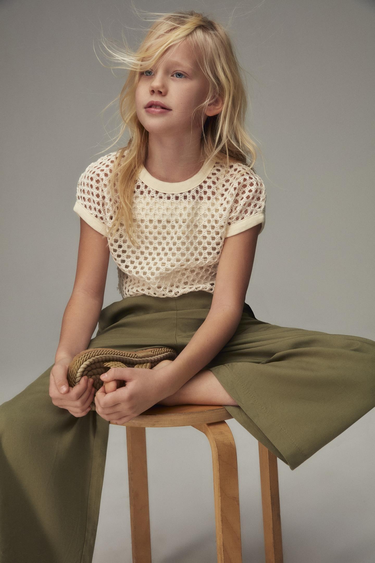 Nk Kız Çocuk File Tshirt 8-14 Yaş Krem