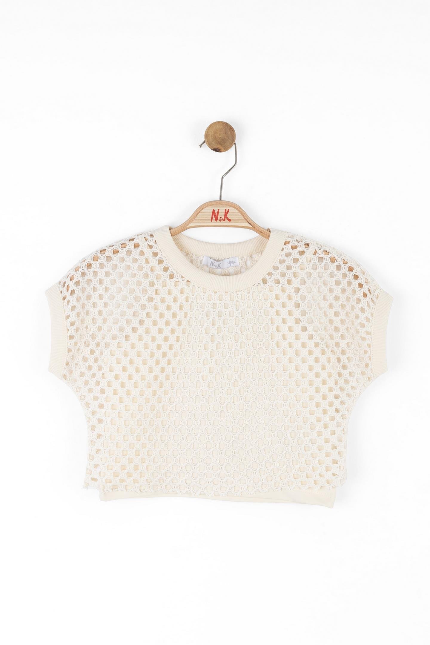 Nk Kız Çocuk File Tshirt 8-14 Yaş Krem