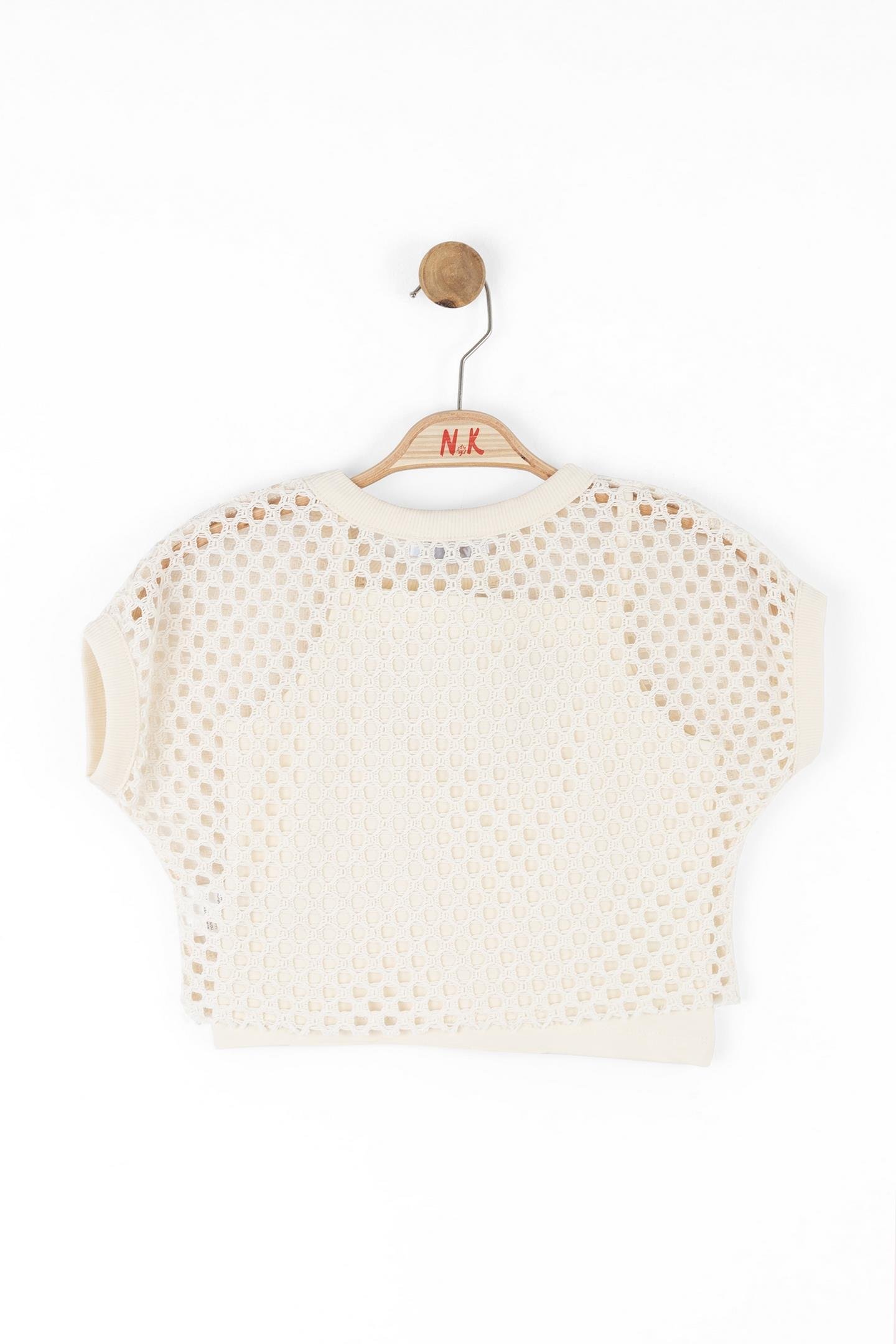 Nk Kız Çocuk File Tshirt 8-14 Yaş Krem