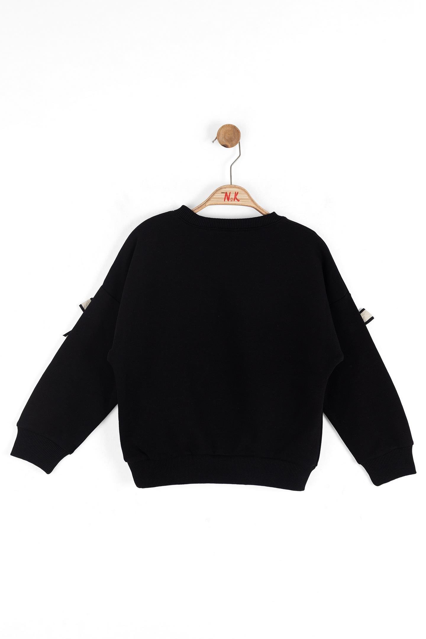 Nk Kız Çocuk Fiyonklu Sweatshirt 4-8 Yaş Siyah