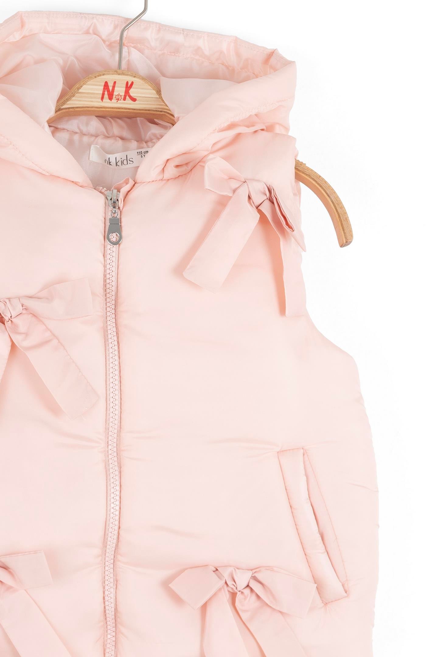 Nk Kız Çocuk Fiyonklu Yelek 4-8 Yaş Pembe