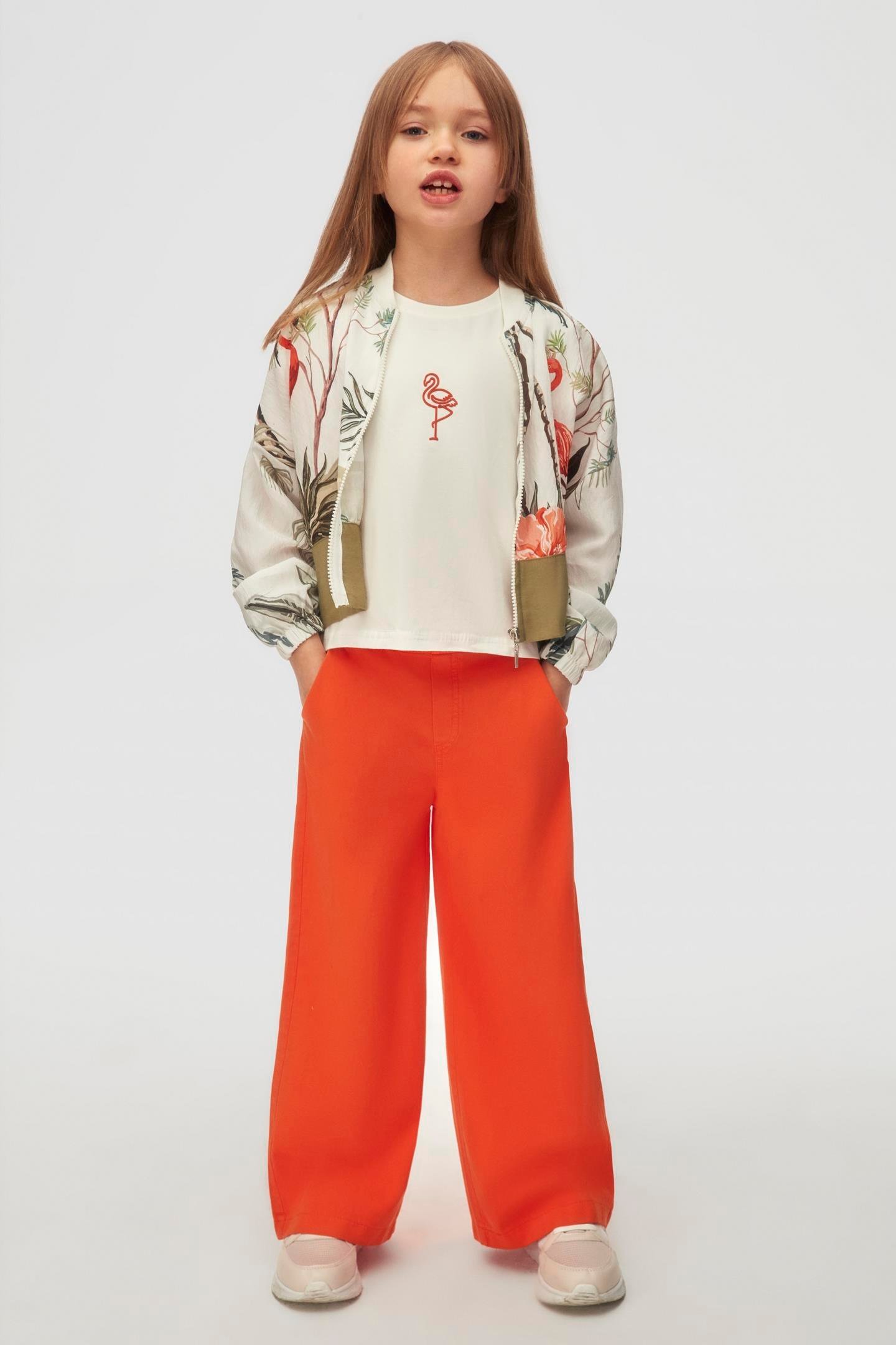 Nk Kız Çocuk Flamingo Ceket 4-8 Yaş Ekru