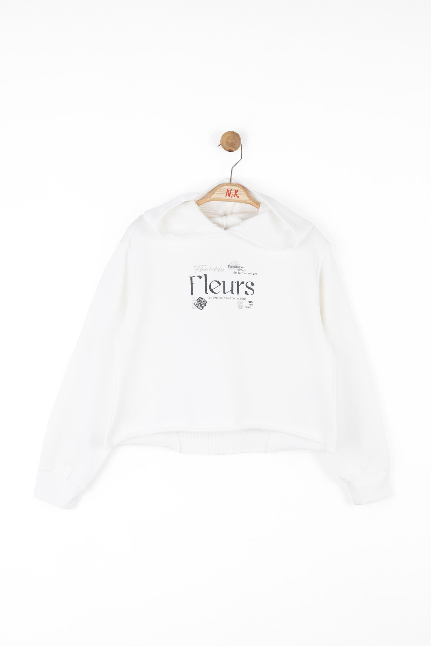 Nk Kız Çocuk Fleurs Sweatshirt 8-14 Yaş EKRU