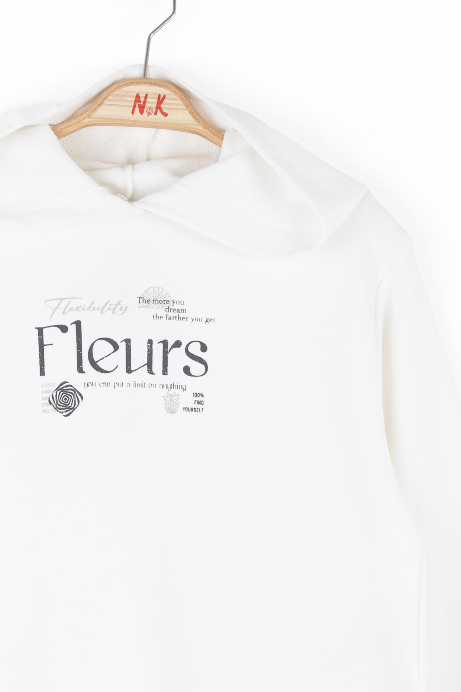 Nk Kız Çocuk Fleurs Sweatshirt 8-14 Yaş EKRU