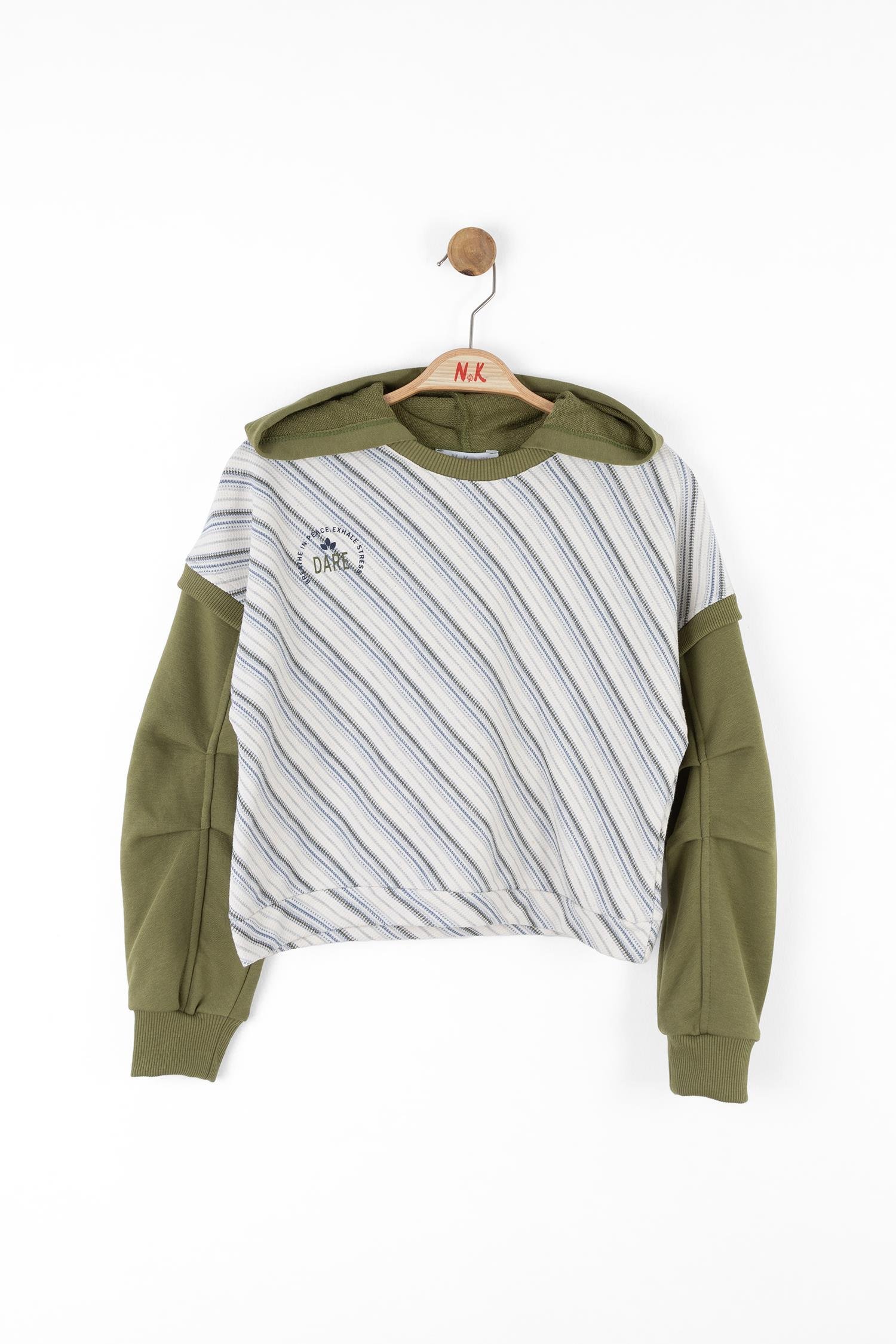 Nk Kız Çocuk Forest Sweatshirt 8-14 Yaş HAKİ