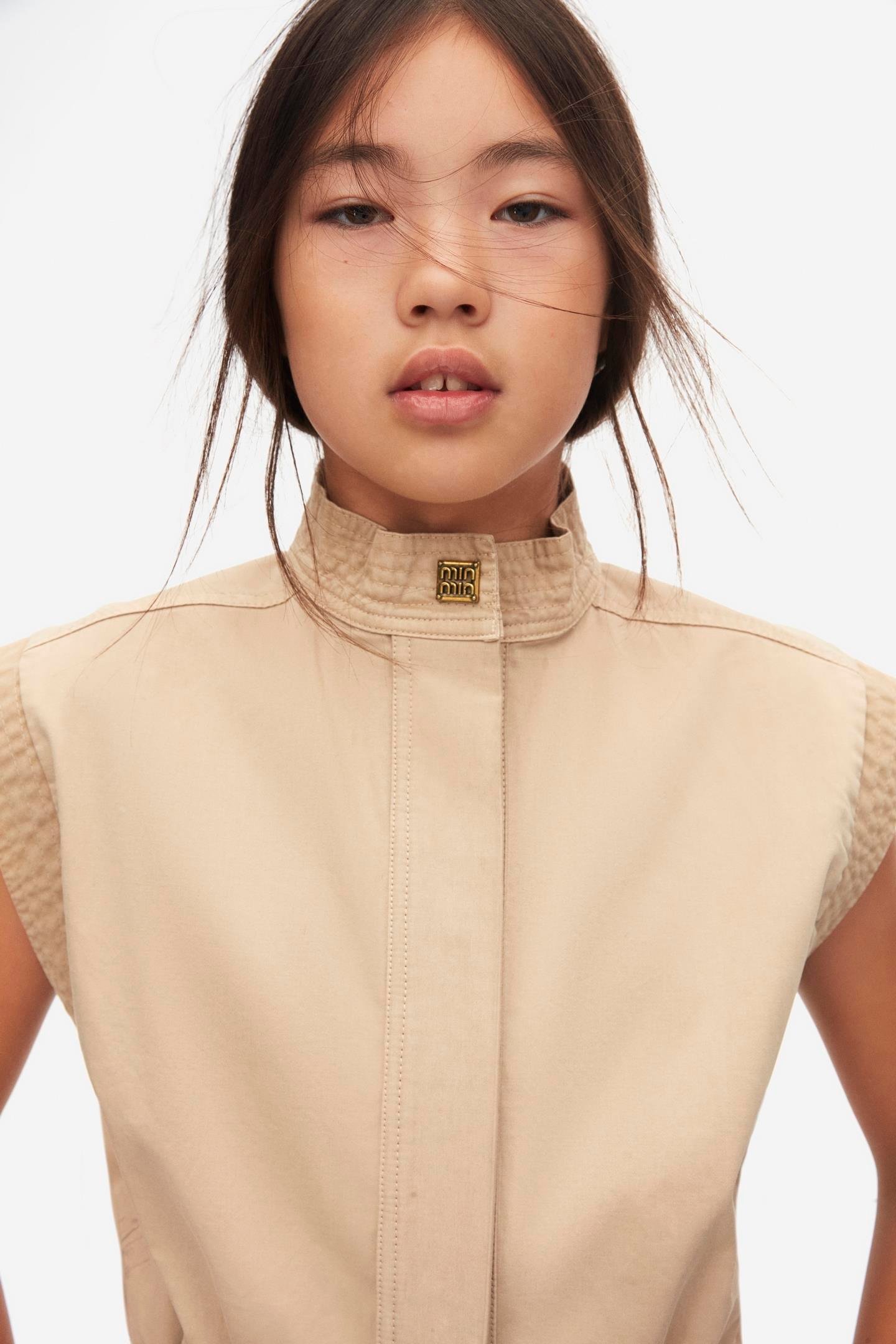 Nk Kız Çocuk Grawel Gömlek 8-14 Yaş VİZON