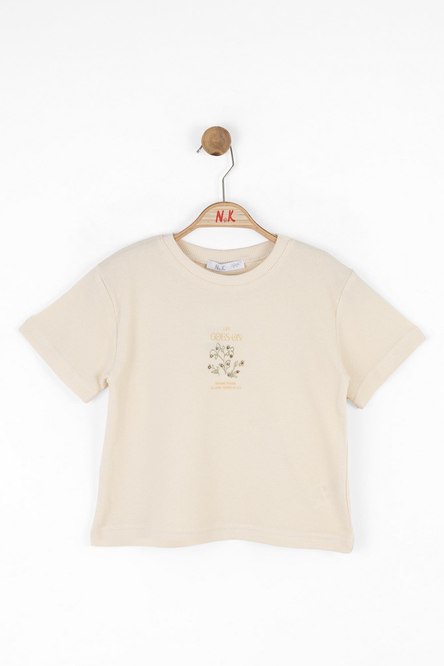 Nk Kız Çocuk Joy Tshırt 4-8Yaş Bej