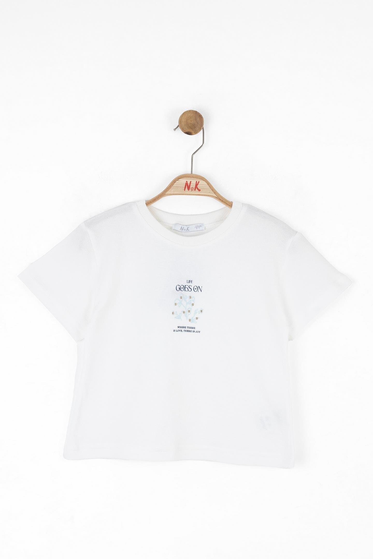 Nk Kız Çocuk Joy Tshırt 4-8Yaş Ekru