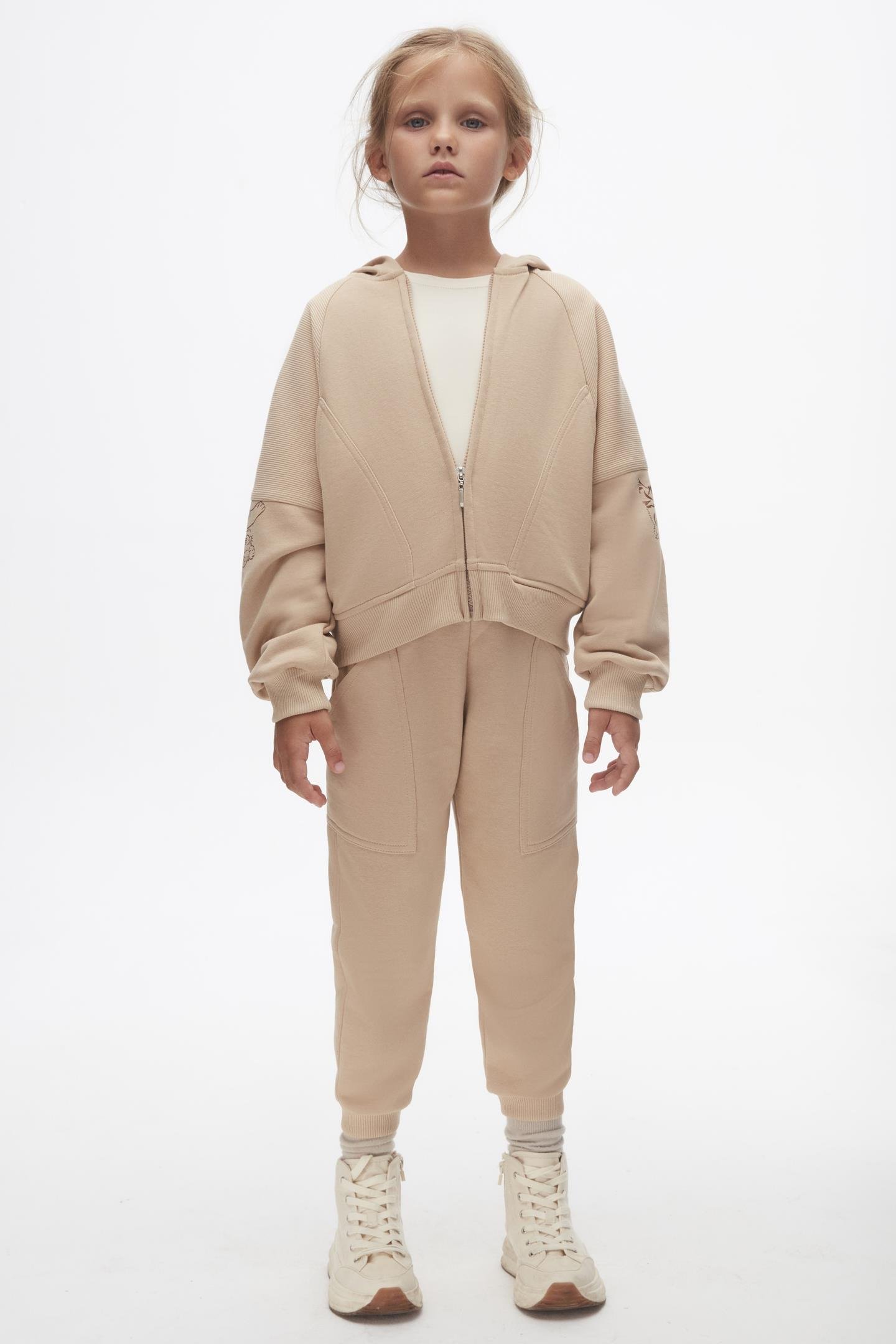 Nk Kız Çocuk Kaplanlı Eşofman Takım 4-8 Yaş CAMEL