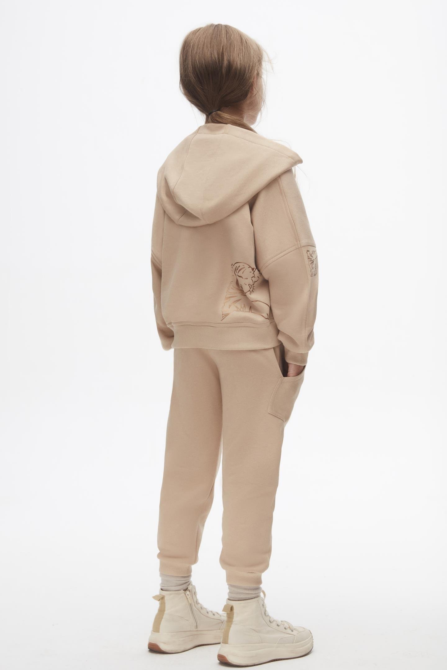 Nk Kız Çocuk Kaplanlı Eşofman Takım 4-8 Yaş CAMEL