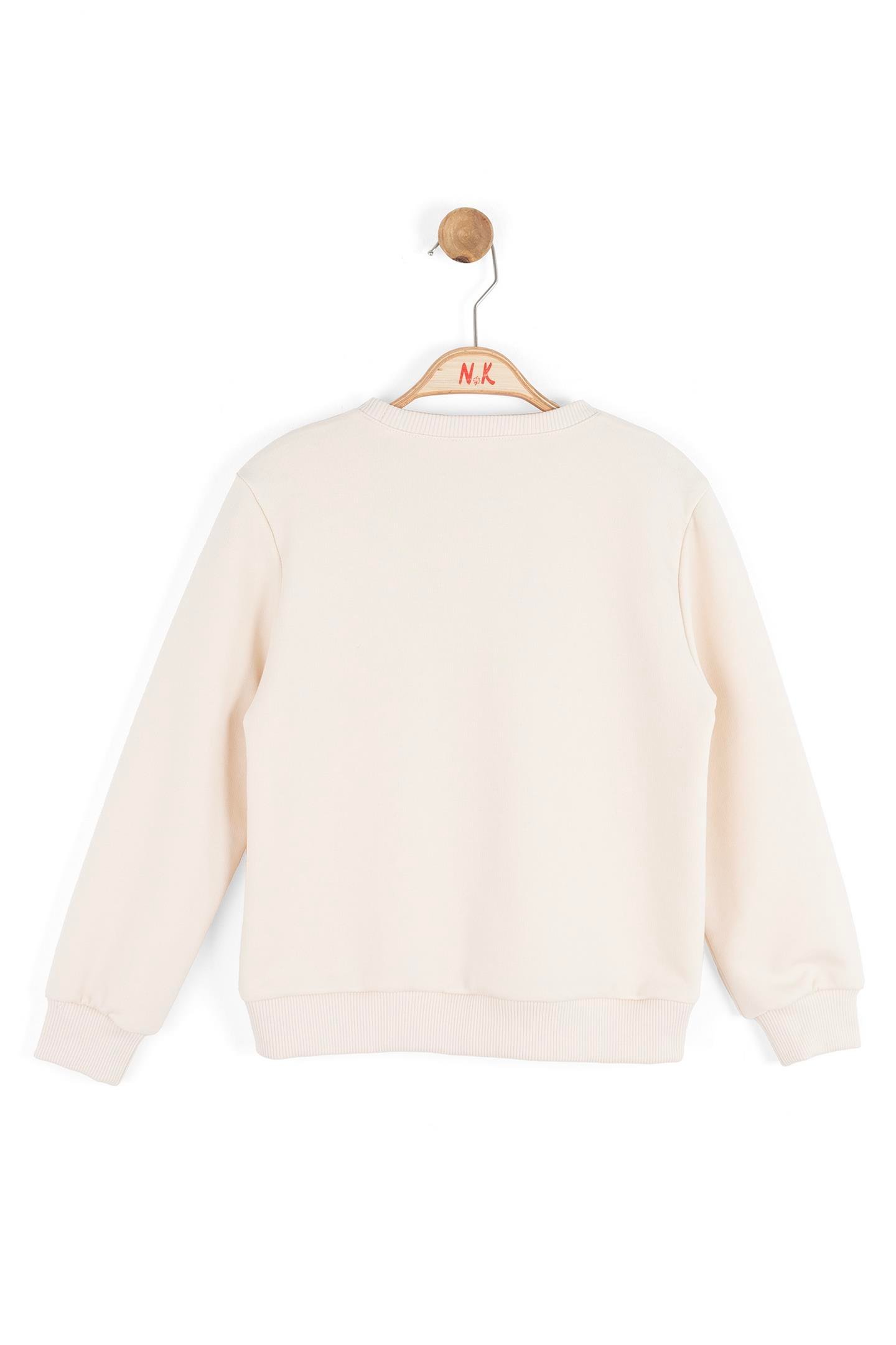 Nk Kız Çocuk Kelebek Sweatshirt 4-8 Yaş Krem