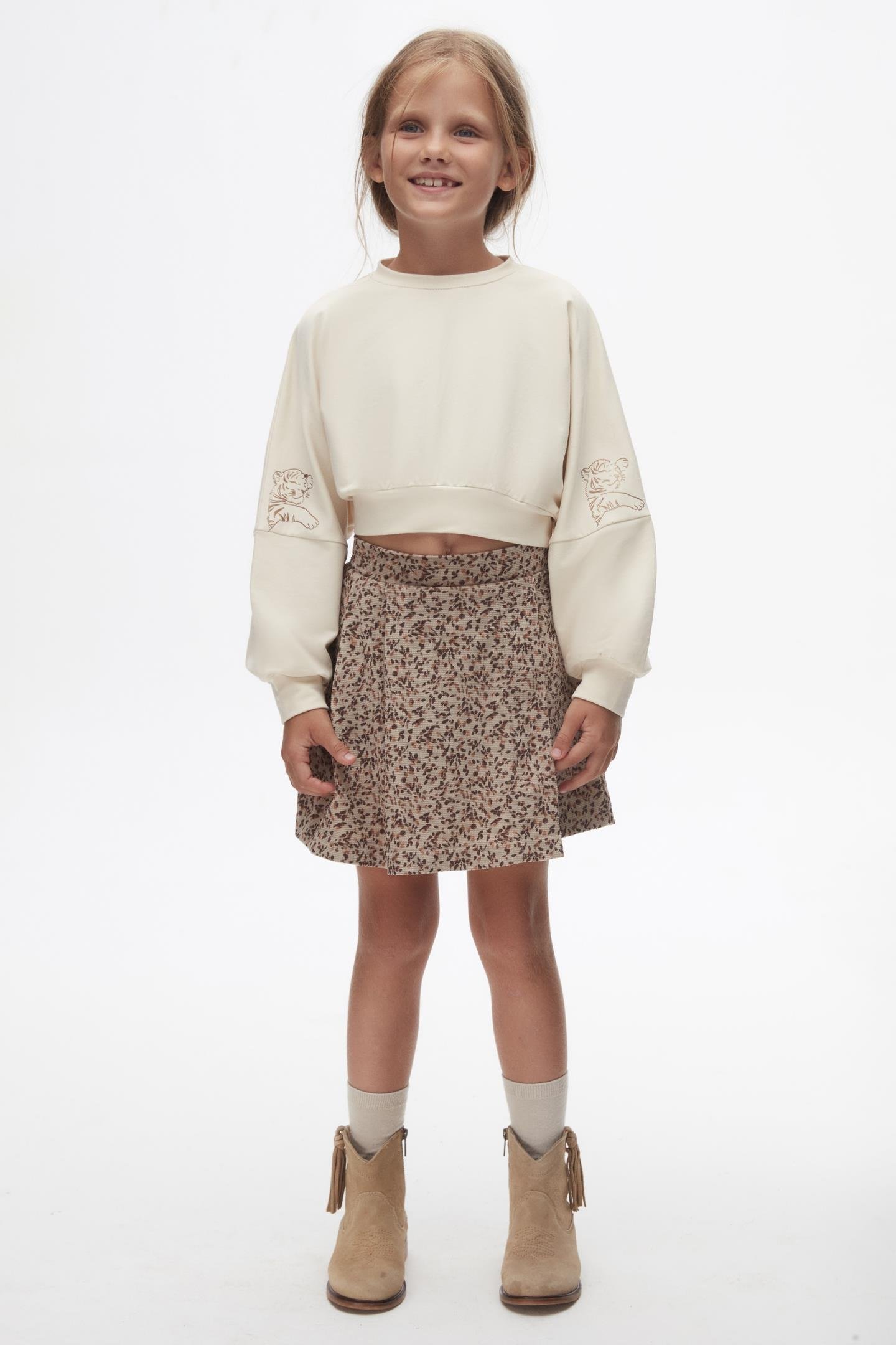 Nk Kız Çocuk Leo Şort Etek 4-8 Yaş VİZON