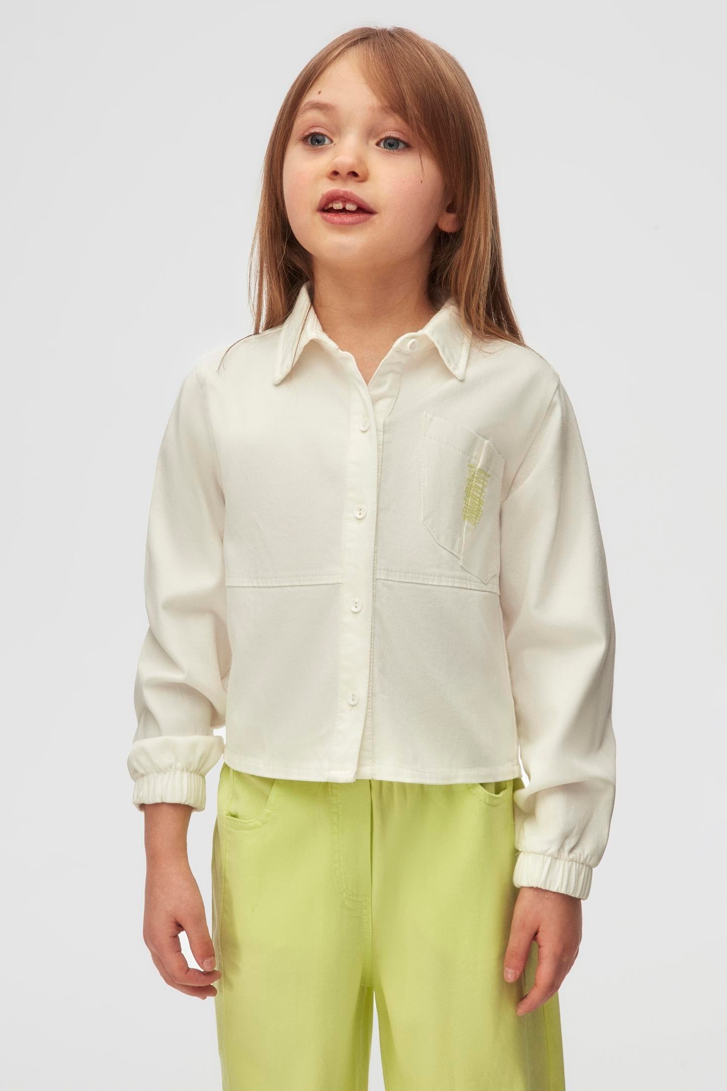 Nk Kız Çocuk Linden Gömlek 4-8 Yaş Beyaz