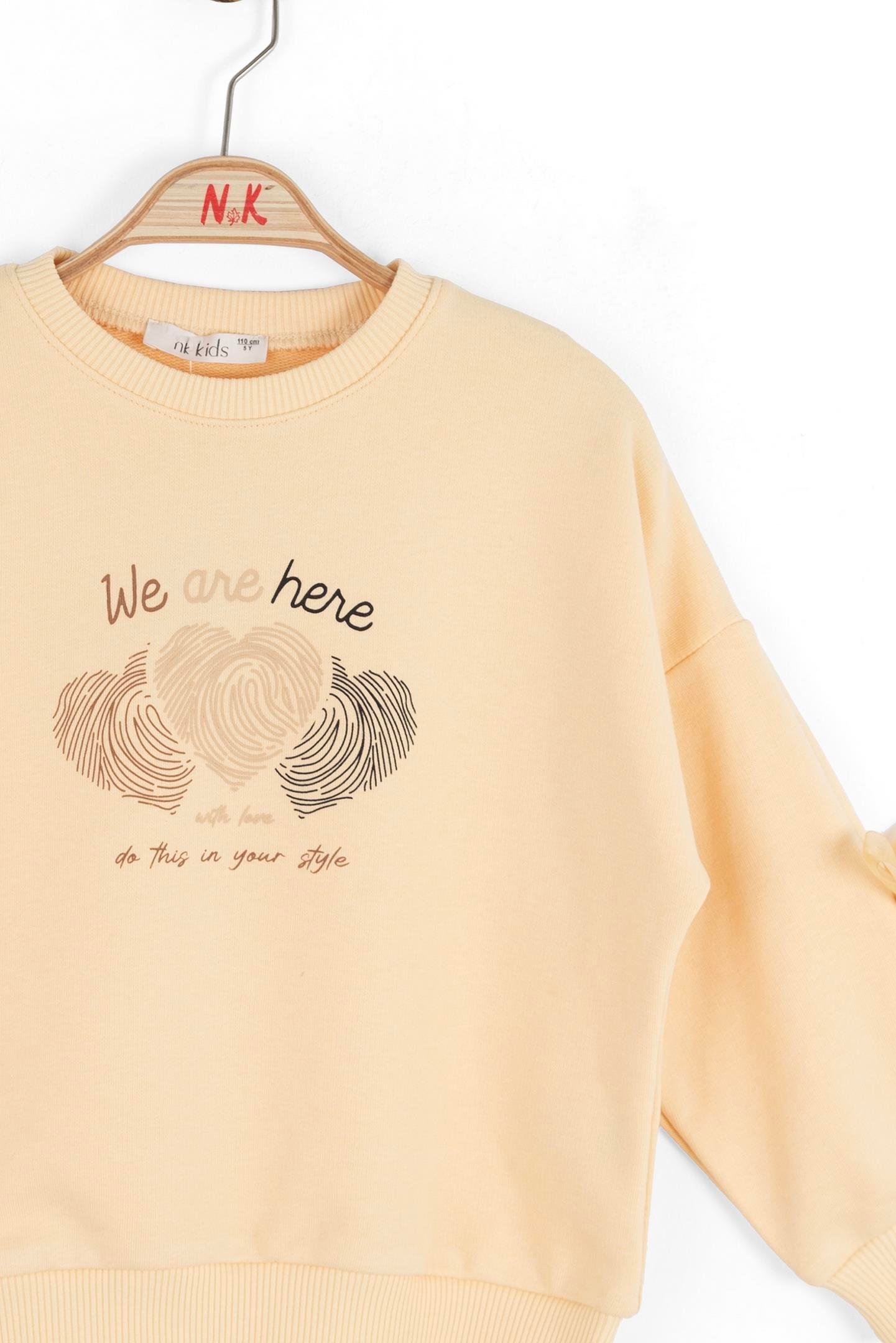 Nk Kız Çocuk Love Sweatshirt 4-8 Yaş Sarı