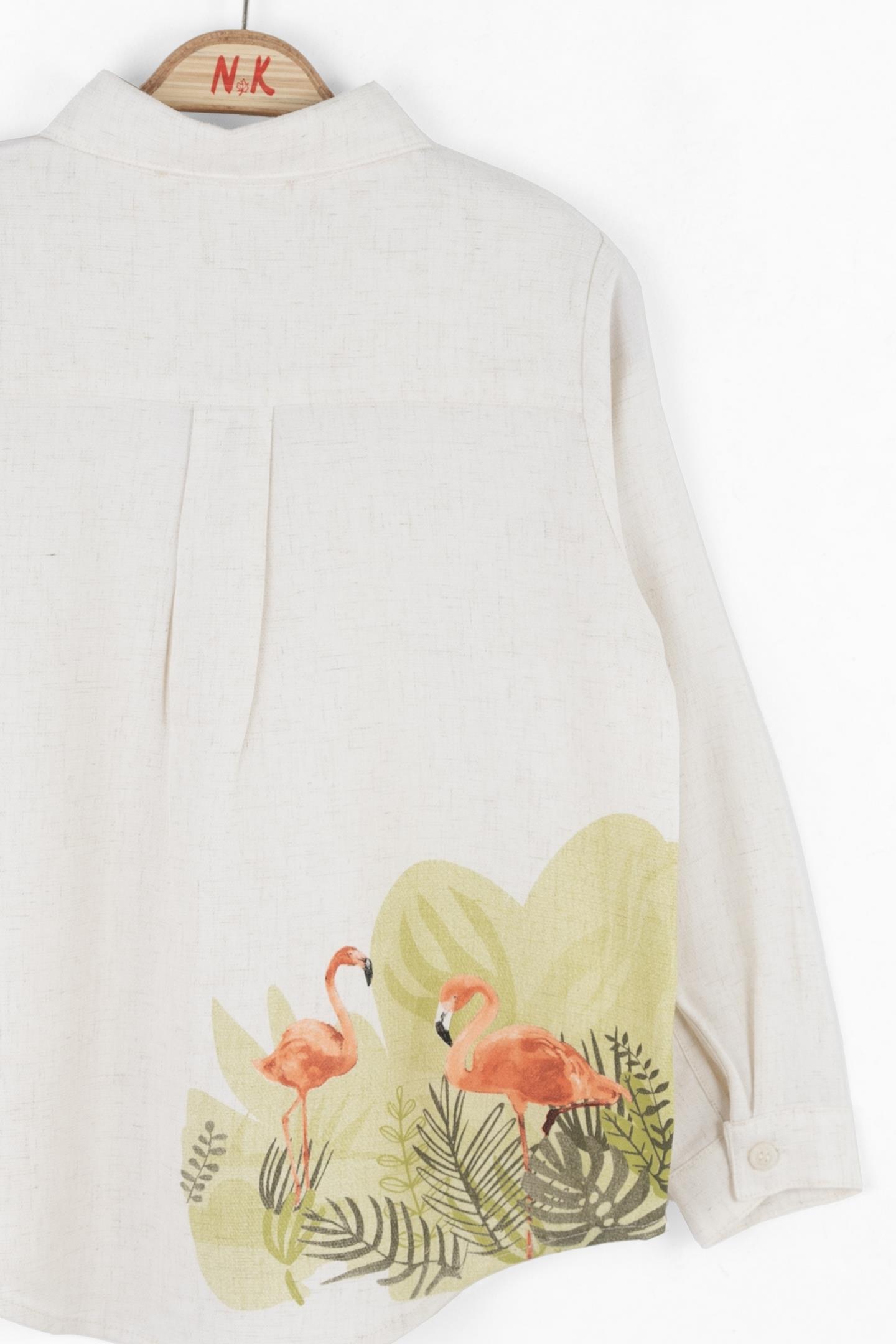 Nk Kız Çocuk Paprika Gömlek 4-8 Yaş Krem