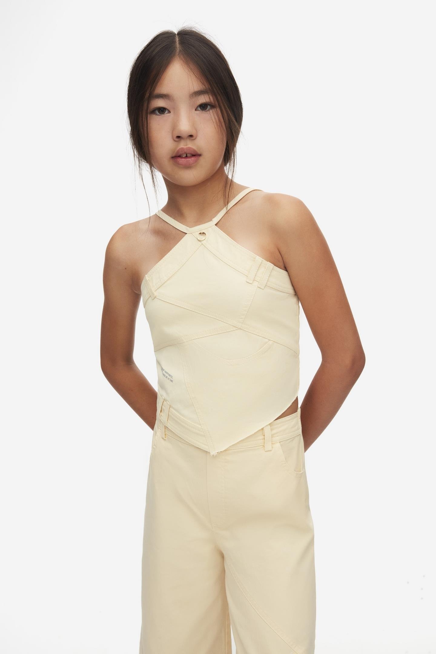 Nk Kız Çocuk Parçalı Crop 10-16 Yaş Krem