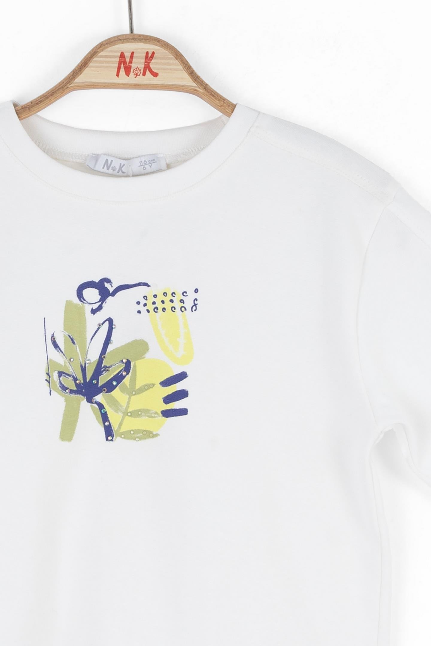 Nk Kız Çocuk Patına Tshırt 4-8Yaş Ekru