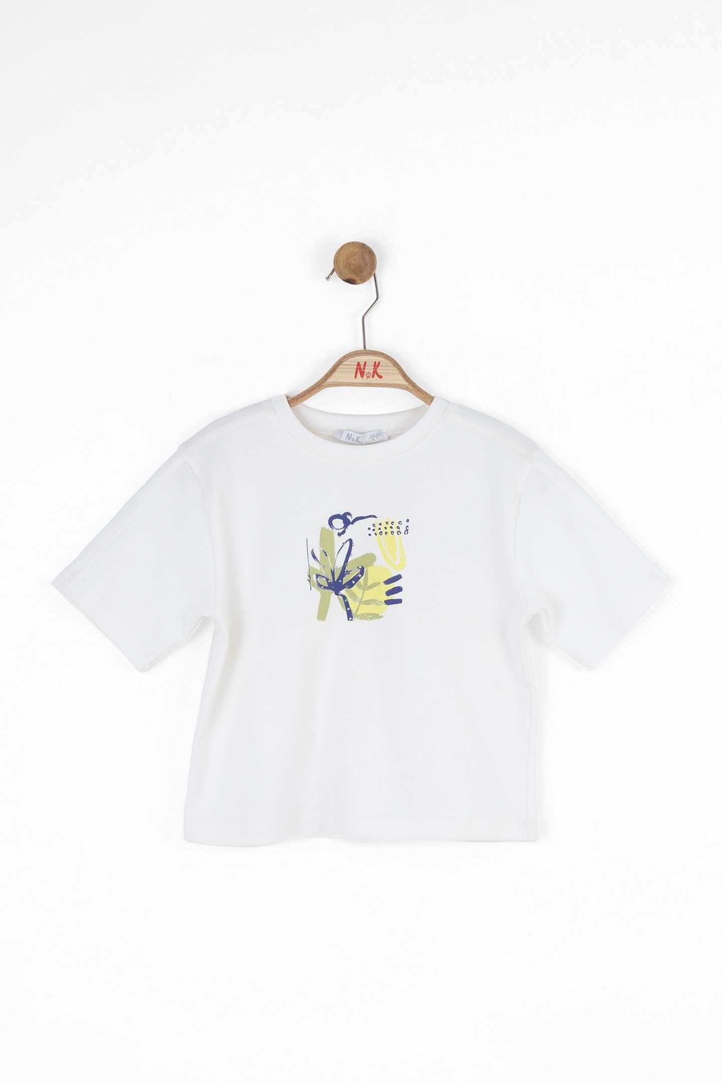 Nk Kız Çocuk Patına Tshırt 4-8Yaş Ekru