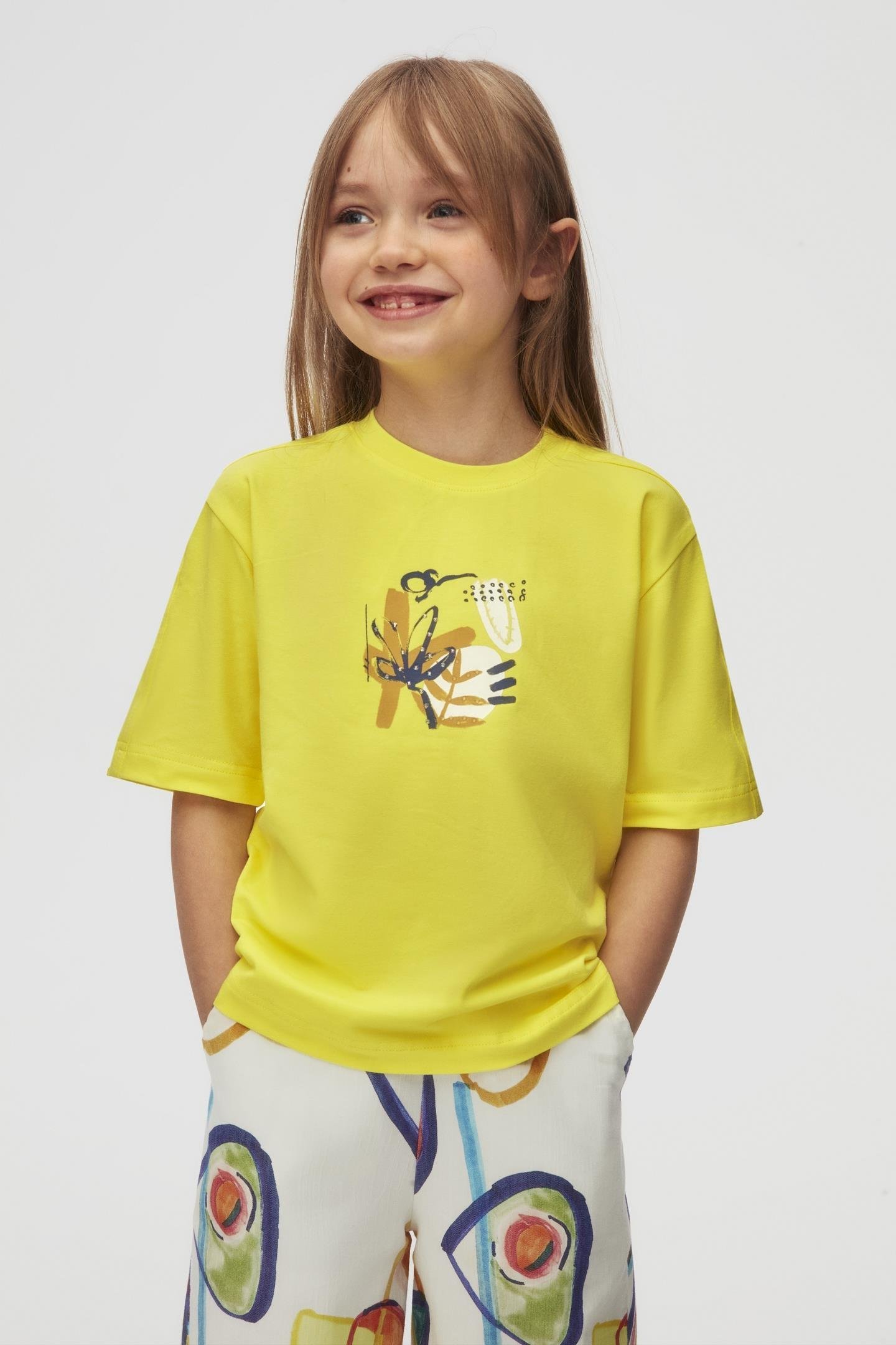 Nk Kız Çocuk Patına Tshırt 4-8Yaş Sarı