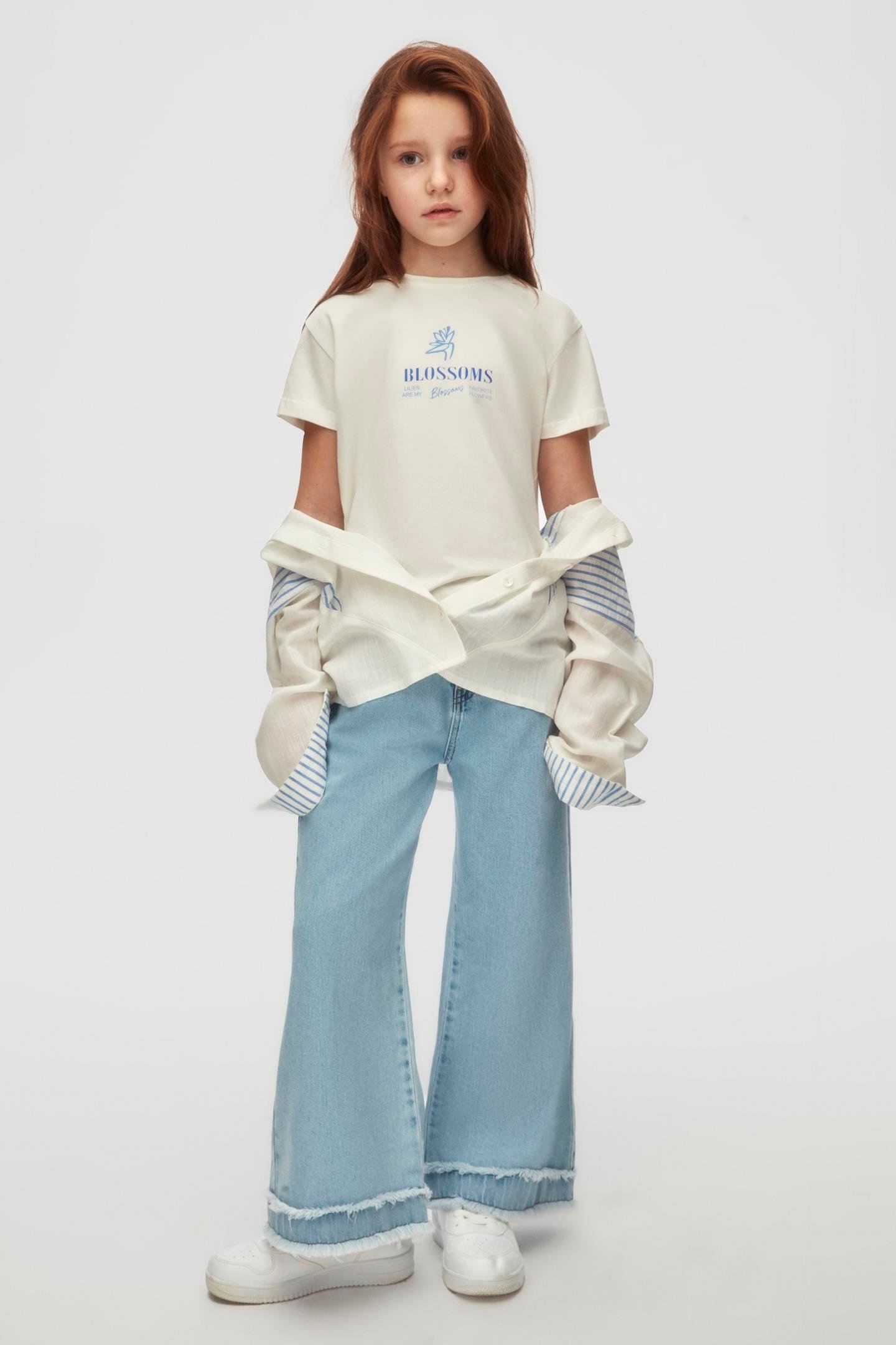 Nk Kız Çocuk Püsküllü Denim Pantolon 8-14Yaş Mavi