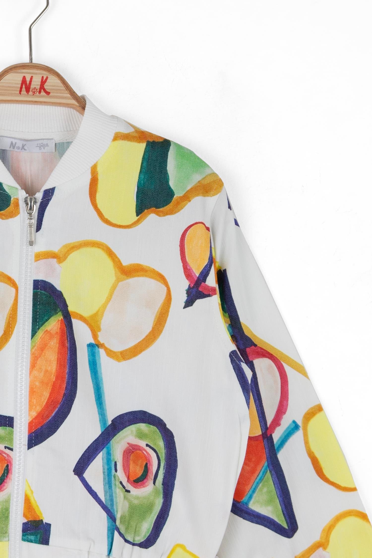 Nk Kız Çocuk Rainbow Ceket 4-8 Yaş Ekru