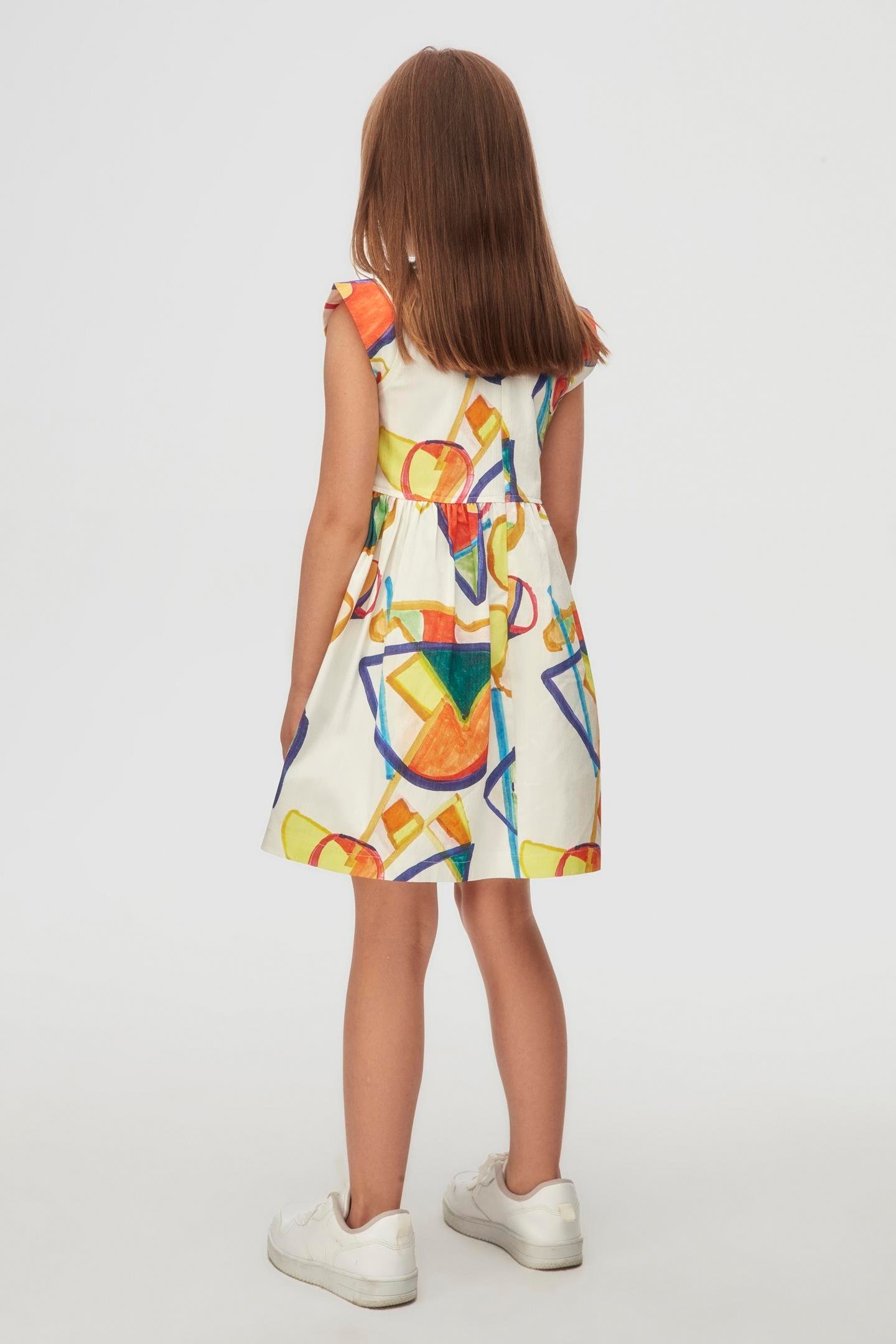 Nk Kız Çocuk Rainbow Elbise 4-8 Yaş Ekru