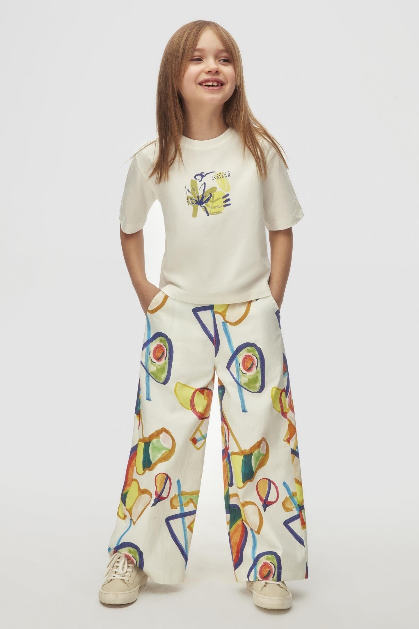 Nk Kız Çocuk Rainbow Pantolon 4-8 Yaş Ekru