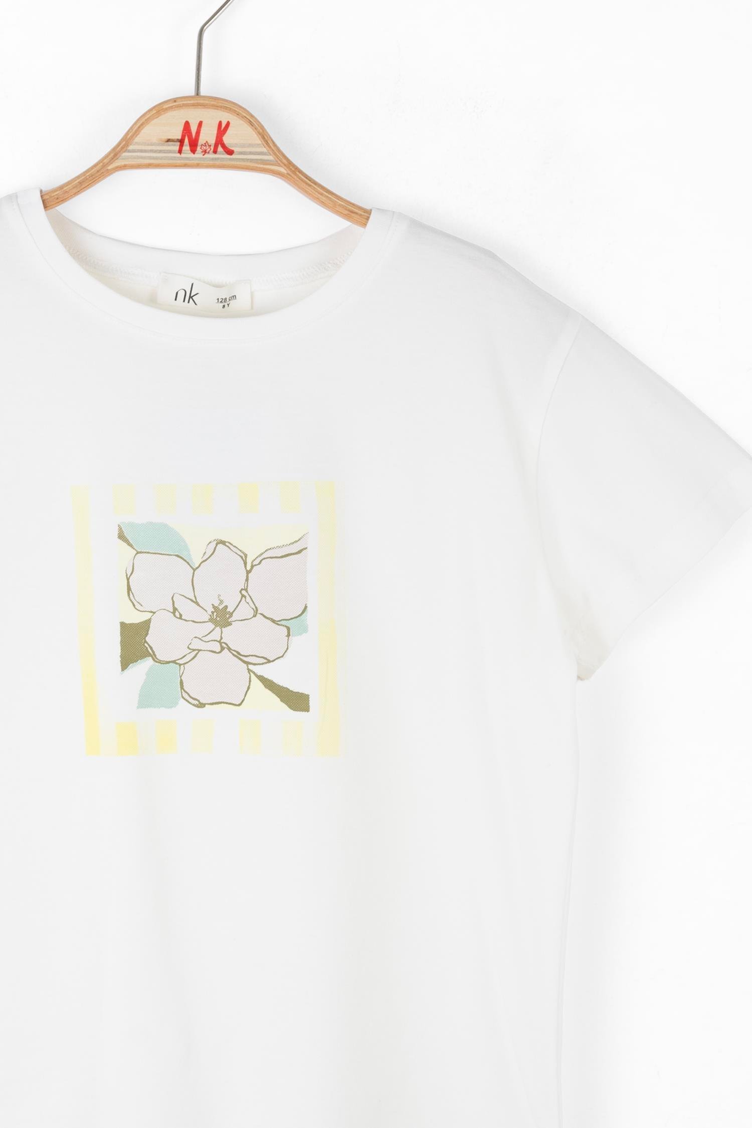 Nk Kız Çocuk Rose Tshirt 8-14 Yaş Ekru